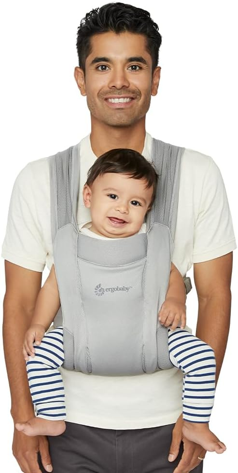 Ergobaby Embrace Cozy Newborn Baby Wrap Carrier (7-25 Pounds), Soft Air Mesh, Soft Grey