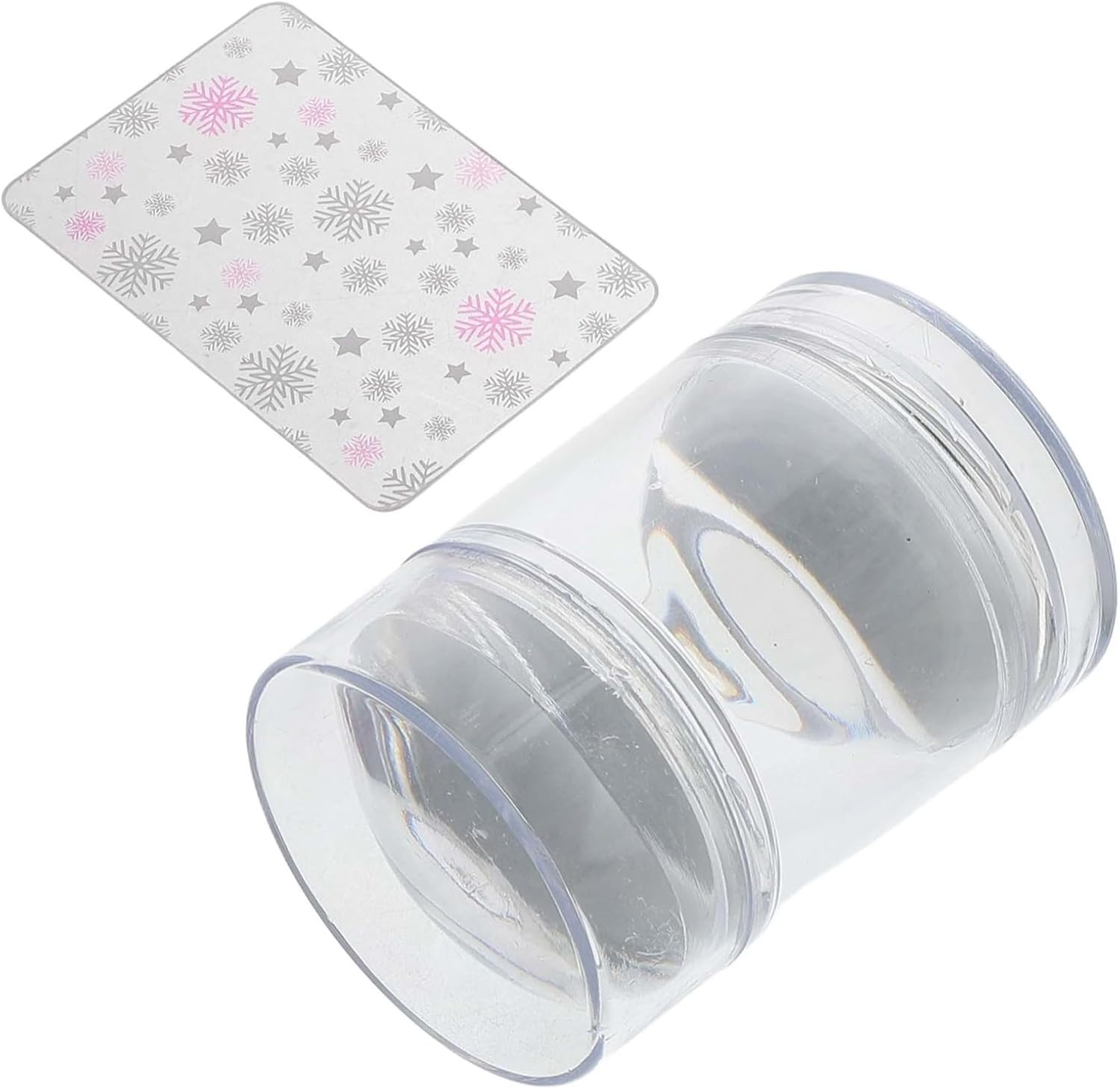 COMPUKAS Nail Stamper Set with Dual Head Design Transparent Silicone Manicure Template Plate for Creative Nail Art Durable Stamping Tools for Elegant Patterns and Versatile Styles