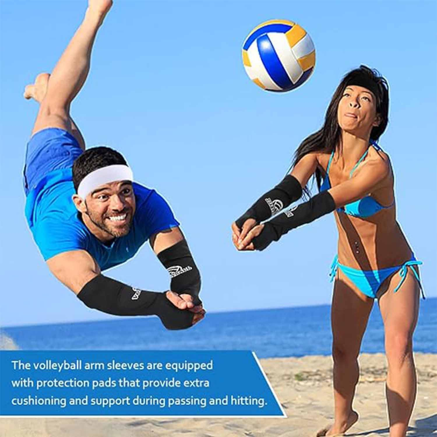 2 Pcsthick Volleyball Arm Sleeves, Passing Forearm Arm Sleeves with Protective Pads Training for Volleyball Baseball Training Women Men（Black, Gray）