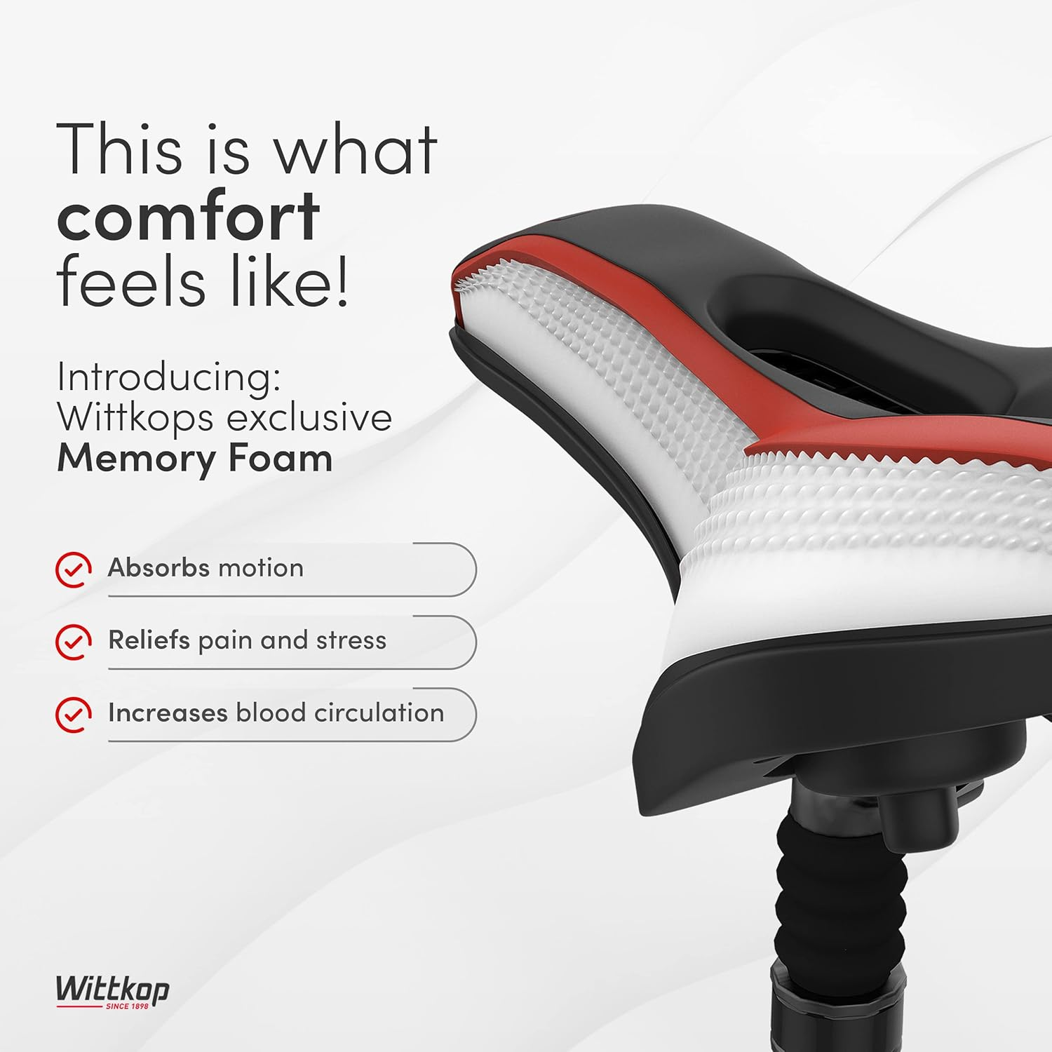 Wittkop Bike Seat I Bicycle Seat for Men and Women, Waterproof Bike Saddle with Innovative 5-Zone-Concept I Exercise Bike Seat for BMX, MTB & Road image number 5