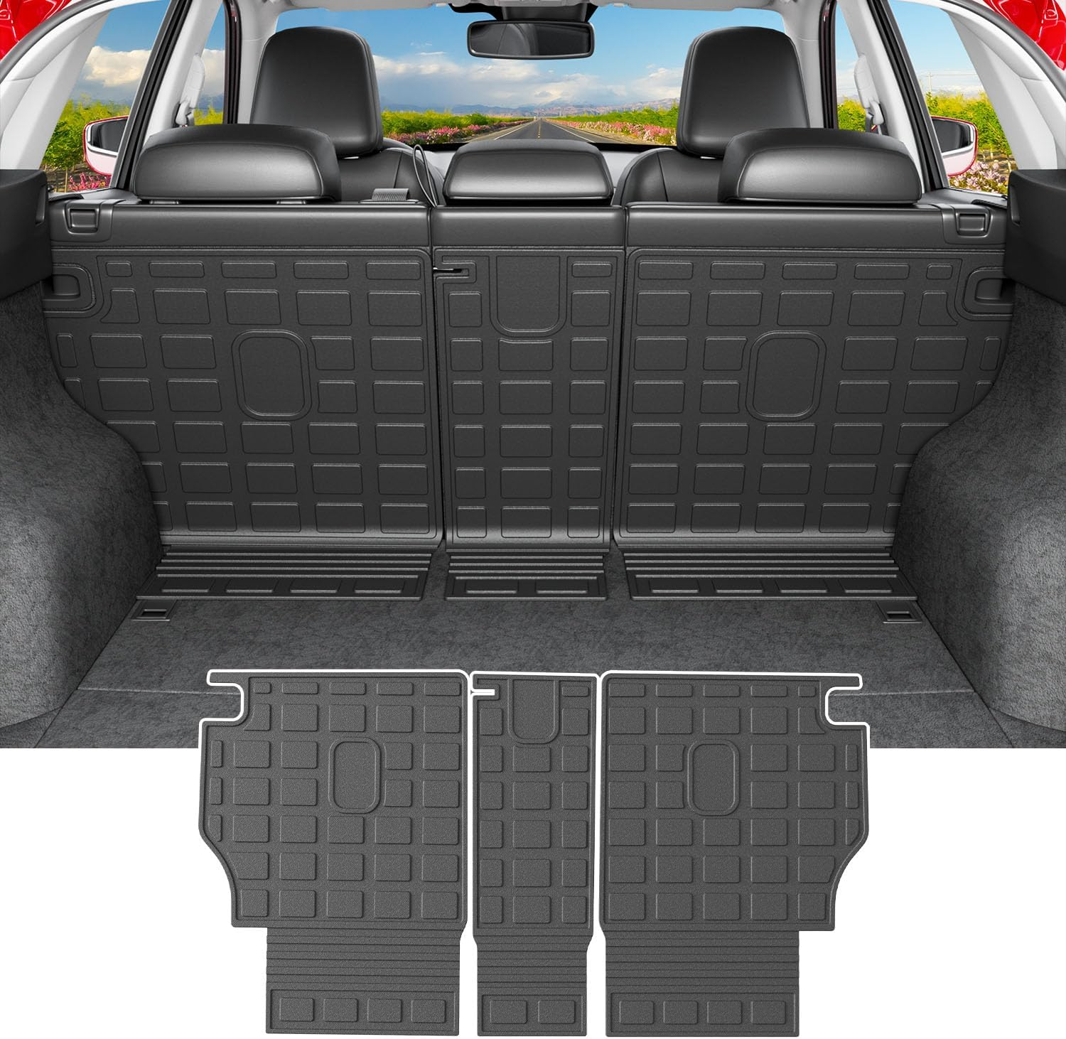 Powoq Backrest Mat Compatible with 2017-2025 Mazda CX-5 Cargo Liner Back Seat Protector Replacement for 2017-2019 2020 2021 2022 2023 2024 2025 Mazda CX-5 Accessories(Fit 2017-2024, Rear Backrest Mat)