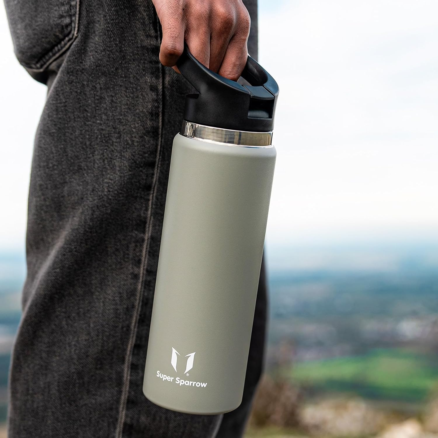 Super Sparrow Children'S Water Bottle, 500 Ml, Wide Opening Swivelsip Thermos Flask, Bpa-Free Thermos Flask, Ergonomic Drinking Bottles, Straw for Sports, Travel, School, Outdoor image number 3