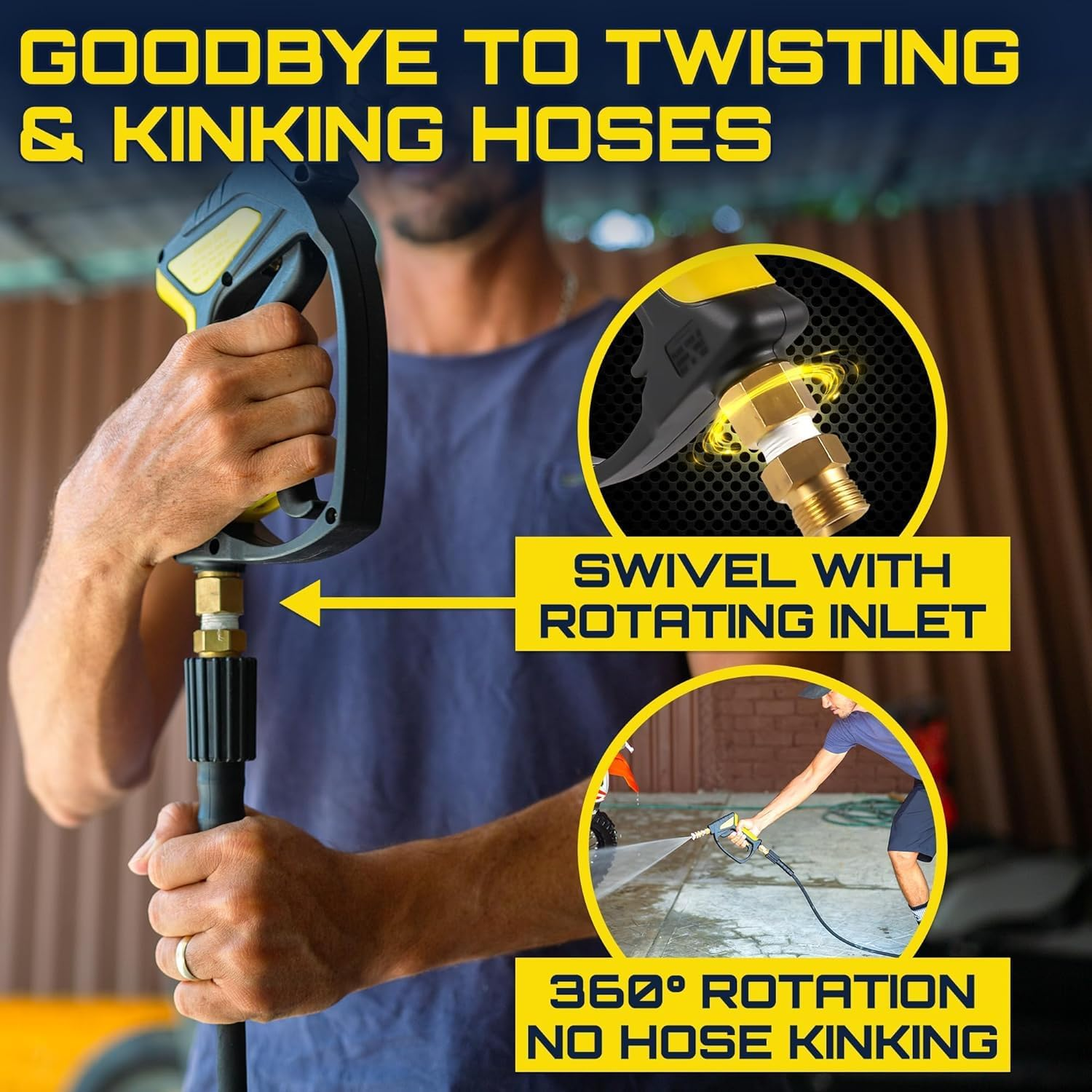 Foam Cannon Pressure Washer, Stubby Foam Gun Car Wash Sprayer, Power Washer Gun Swivel for Garden Hose with Wash Mitt & Detailing Microfiber Towel, Ultimate Power Wash image number 1