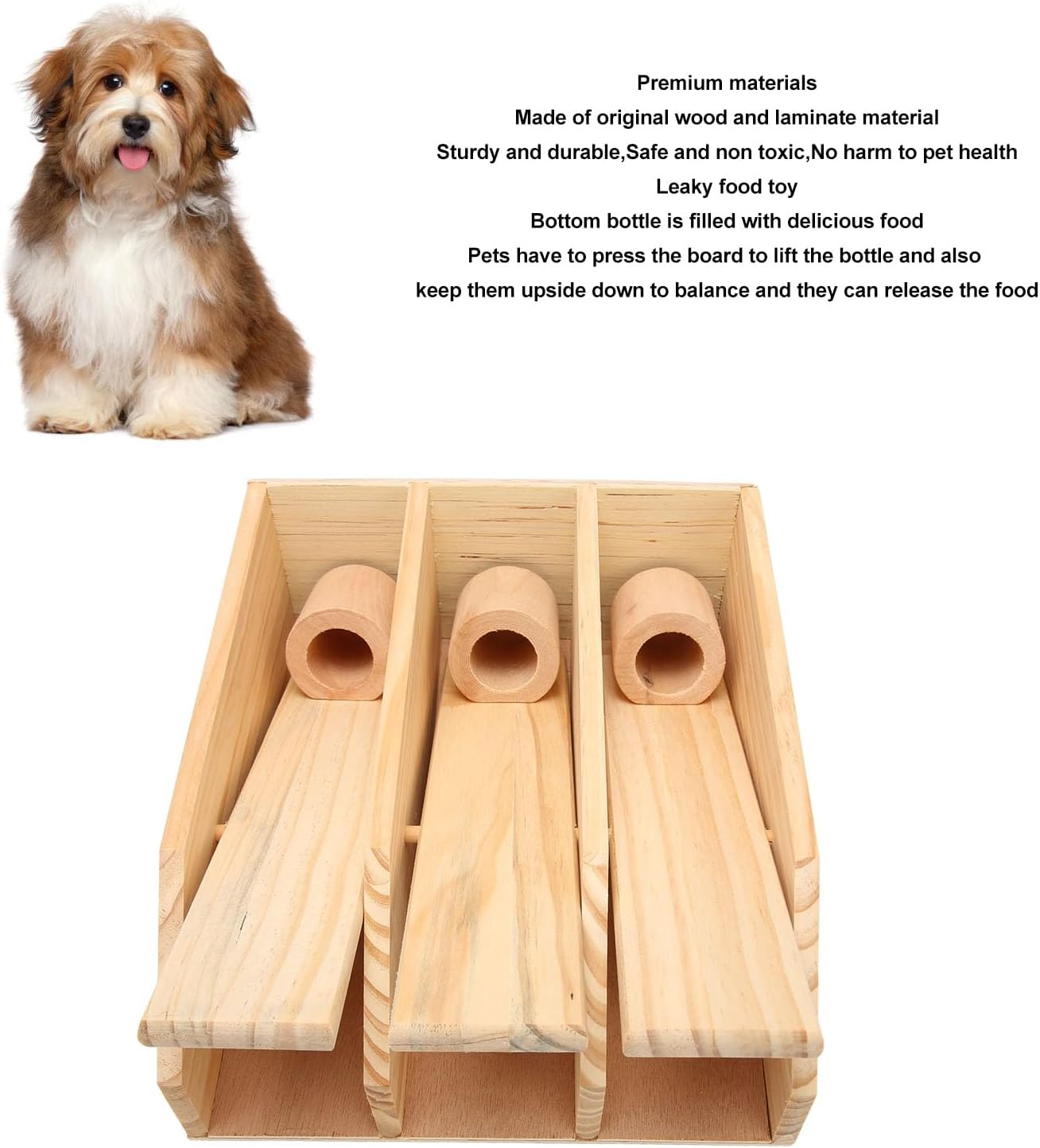 Dog Puzzle Toys Wooden,Dog Puzzle Foraging Toys Fun Interactive Training Pet Wooden Foraging Toy for Dogs Cats Pets image number 2