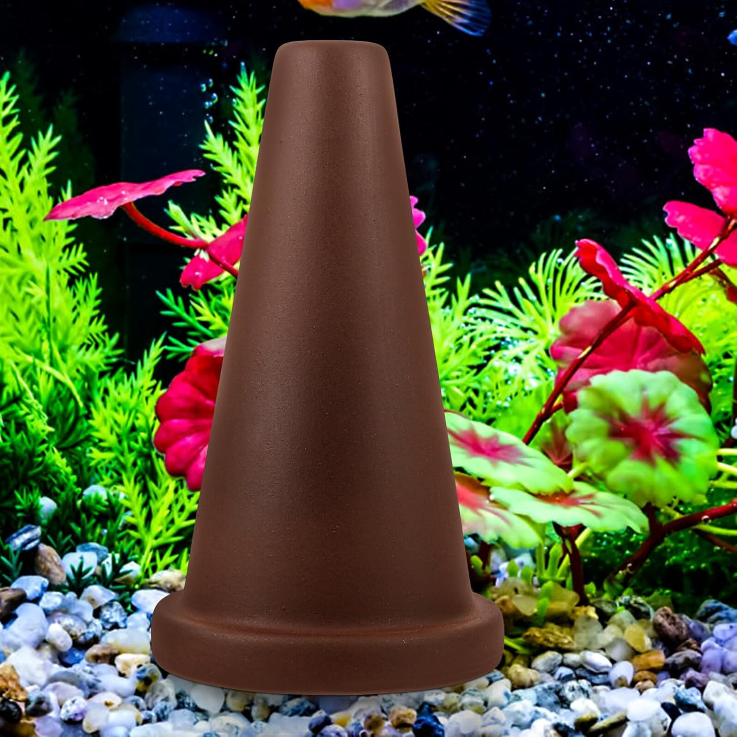 TEHAUX Purple Clay Fish Breeding Cone for Aquarium Tank Smooth Surface Spawning Cave for Ornamental Fish Hatching and Breeding Providing Shelter and Resting Spot for Aquatic Pets image number 5