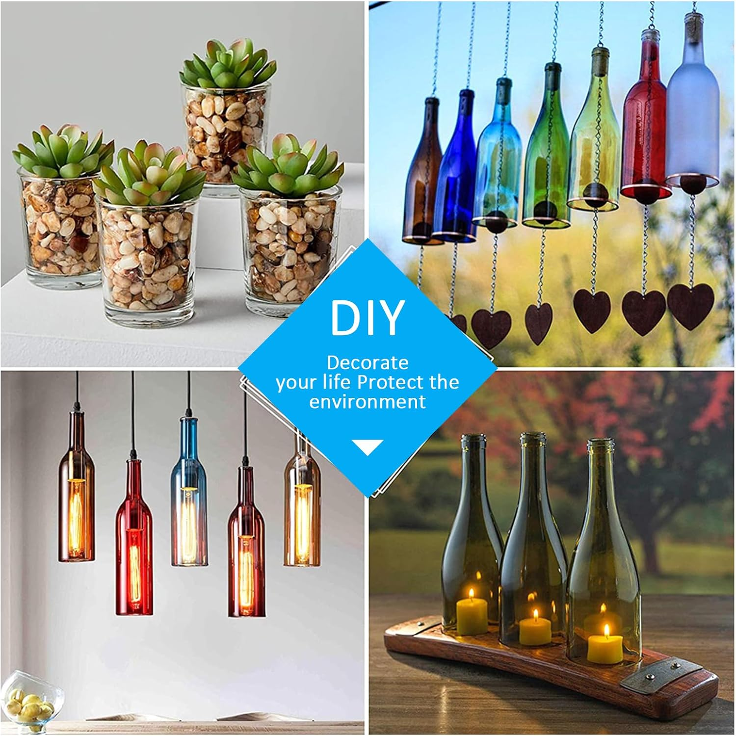 Glass Bottle Cutter Kit, DIY Glass Cutter for Bottles, Stainless Steel Bottle Cutter Tools for Various Shape Bottles,Professional Glass Bottle Cutting Machine for Bottles of Wine Beer Liquor Champagne image number 1