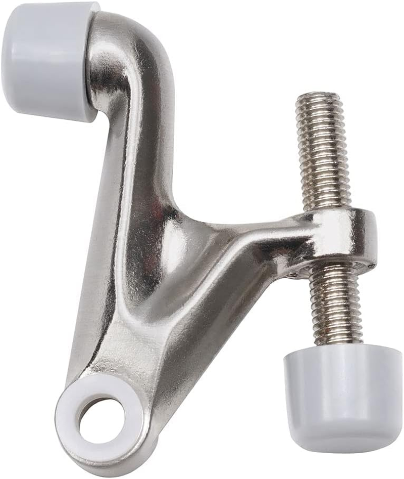 Triumph Hardware 2 Pack Hinge Pin Door Stopper,Adjustable Heavy Duty Door Stopper 2-3/8"X15/16&rdquo;,Brushed Satin Nickel,With Black Rubber Bumper Tips image number 5
