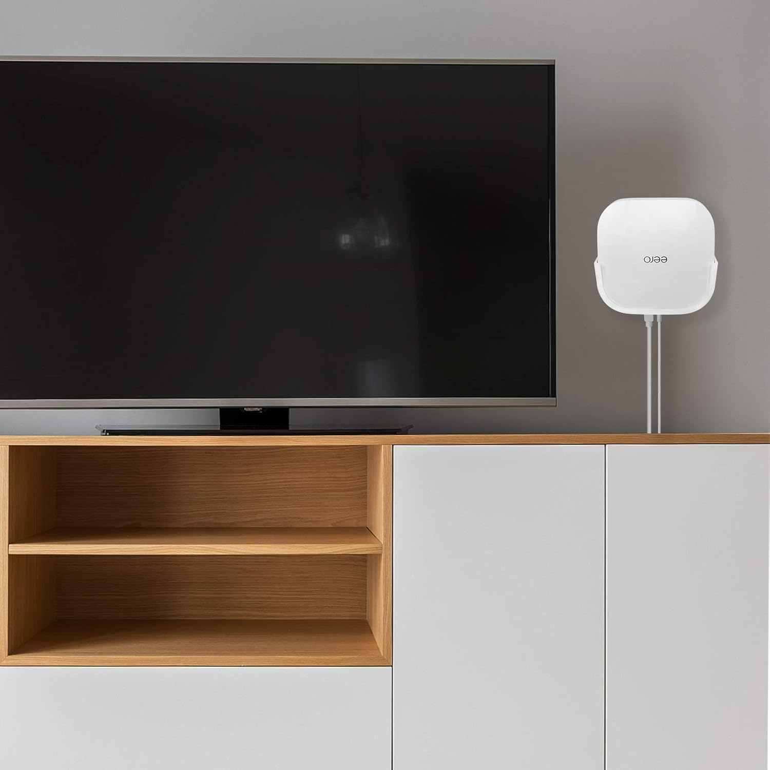 Screwless Wall Mount for Eero Pro 6 Tri-Band Mesh Wi-Fi 6 Holder, No Tools Required, Easy to Install, No Drilling, Strong VHB Adhesive Mount by HOLACA (1 Pack) image number 1