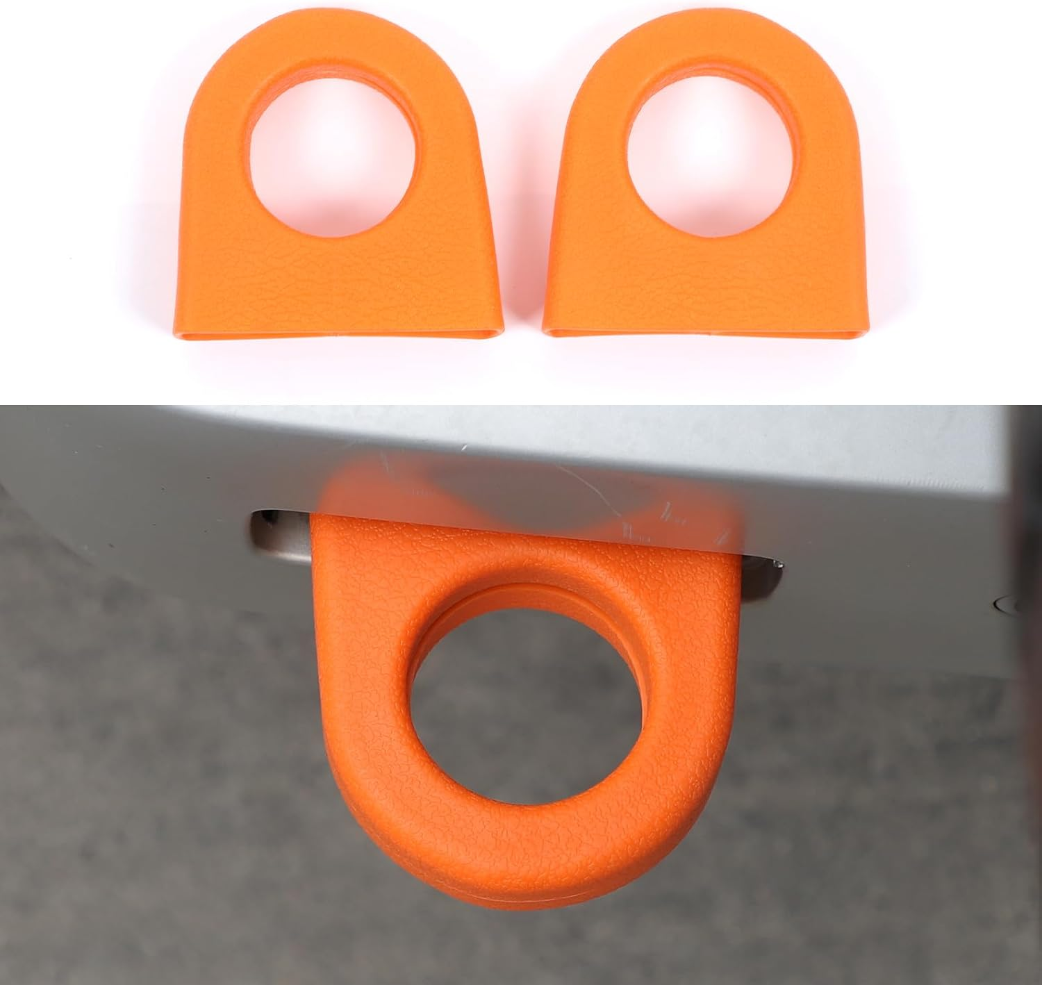 Rear Tow Hook Covers Compatible with Land Rover Defender 90 110 130 2020-2025 Accessories, Rubber Rear Bumper Tow Hook Protector Cover, 2Pcs (Black)