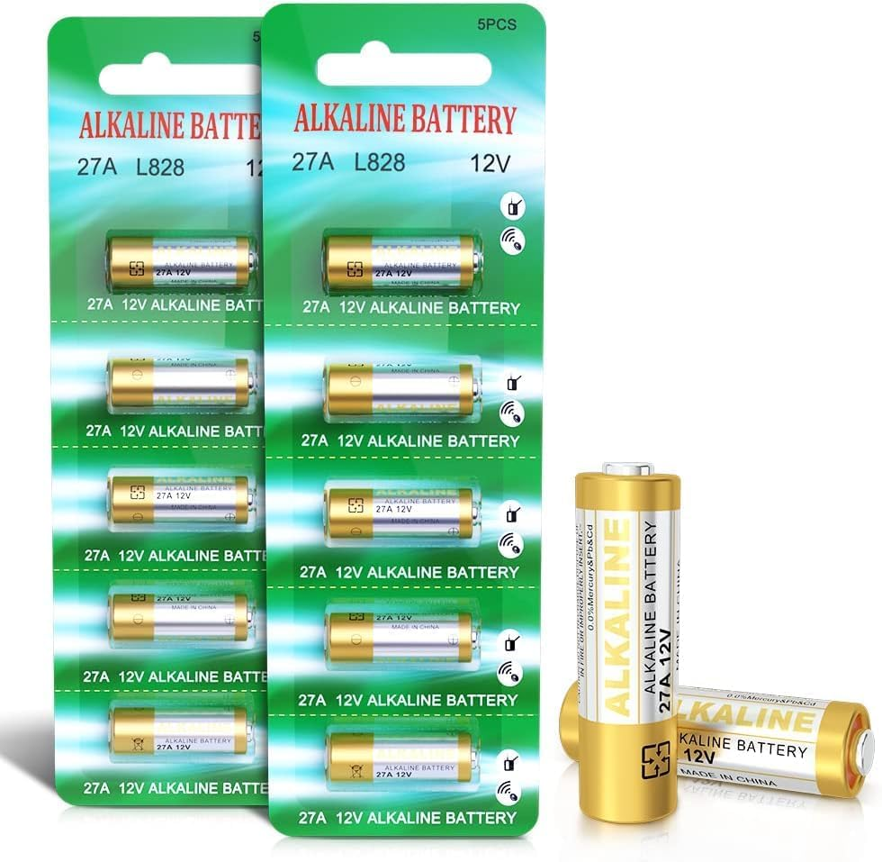 10PC 27A 12V Alkaline Battery, A27S MN27 L828 A27 12V Battery Long-Lasting for Key, Car Alarms, GPS Trackers Alkaline Batteries image number 4