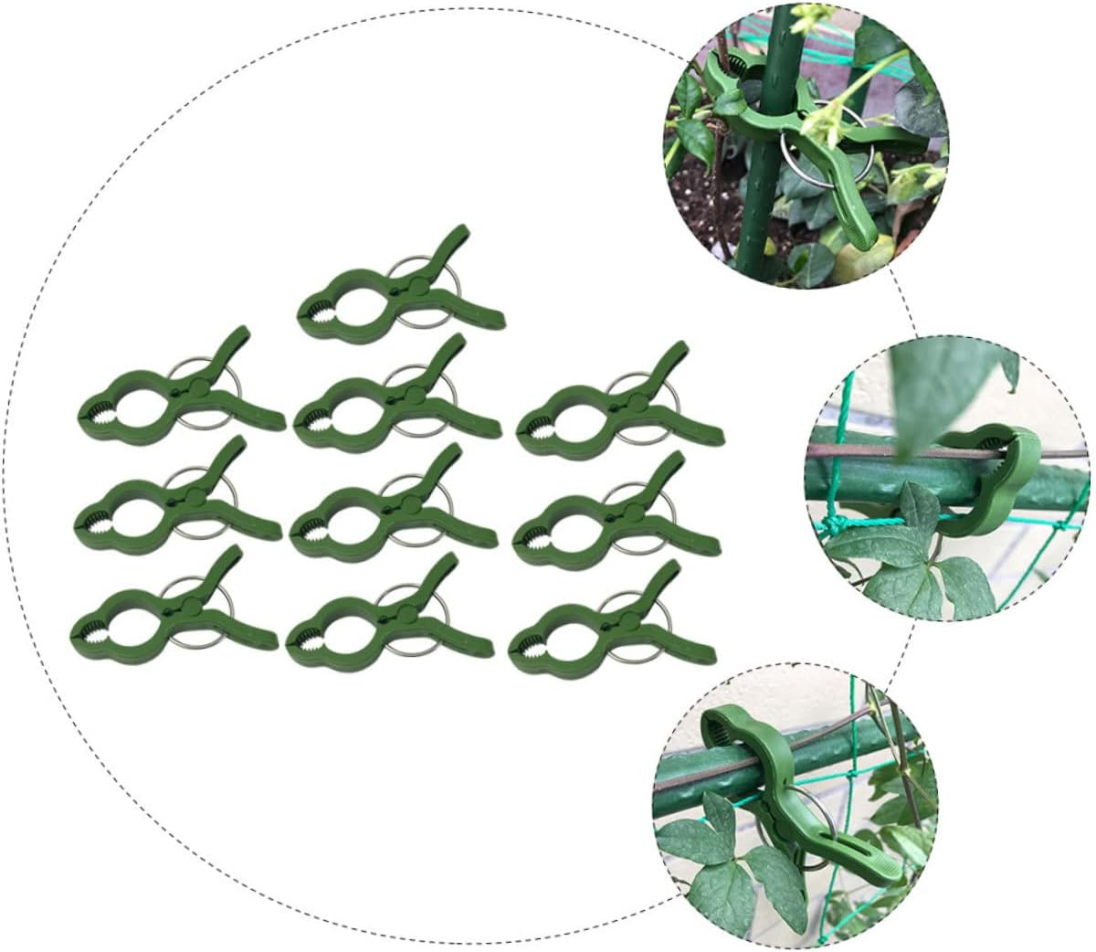 OFFSCH 20Pcs Green Plant Fixing Clips for Potted Branches Easy to Install Gardening Clips for Neat Plant Support and Organization for Orchids image number 5