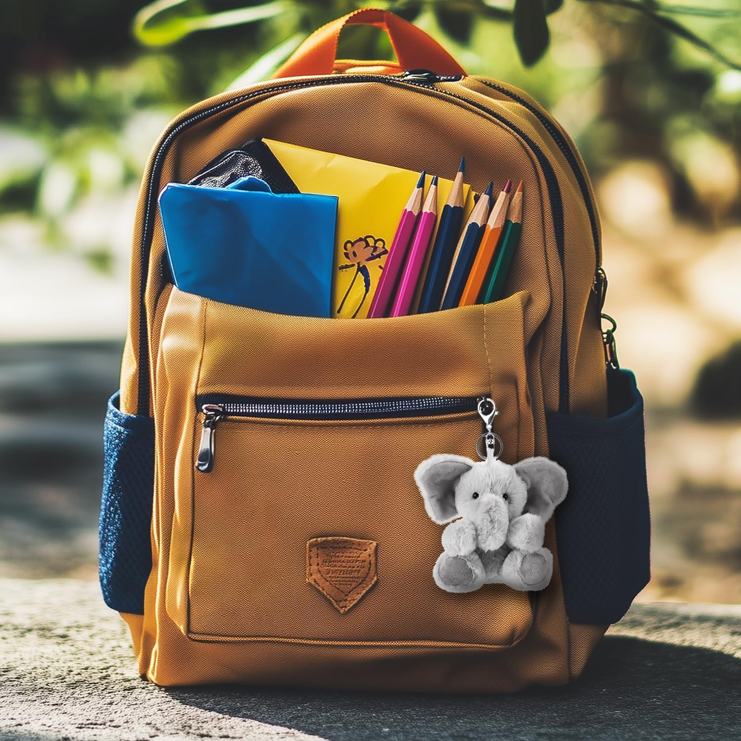 Apricot Lamb Cute Toys Plush Gray Elephant Stuffed Animal Soft Keychain for Kids Bag, Purse, Backpack, Handbag (6 Inches) image number 6