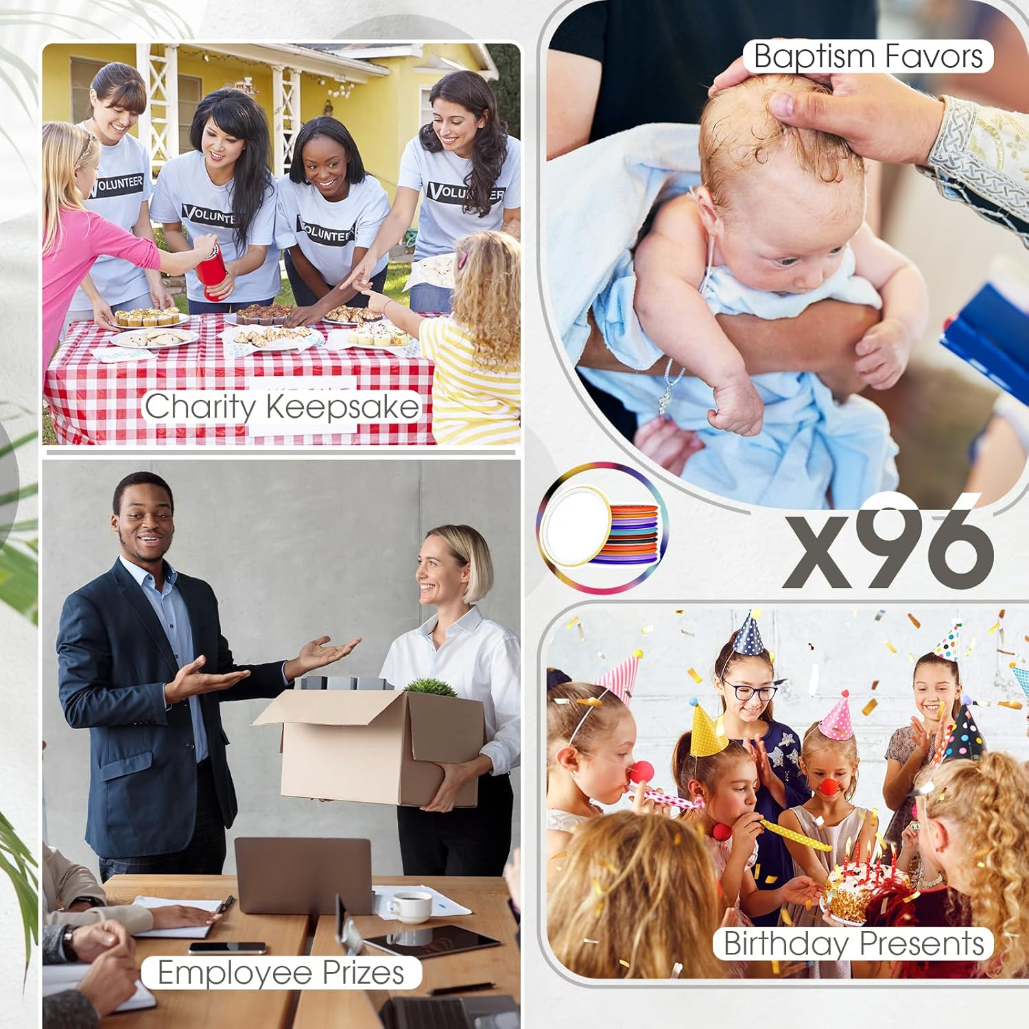 Kigley 96 Pcs Inspirational Compact Mirror for Women Bulk 2.8'' Purse Mirror Nurse Practitioner Week Christmas Party Favor Motivational Positive Office Gift for Coworker Team Teacher (Colorful Base) image number 2