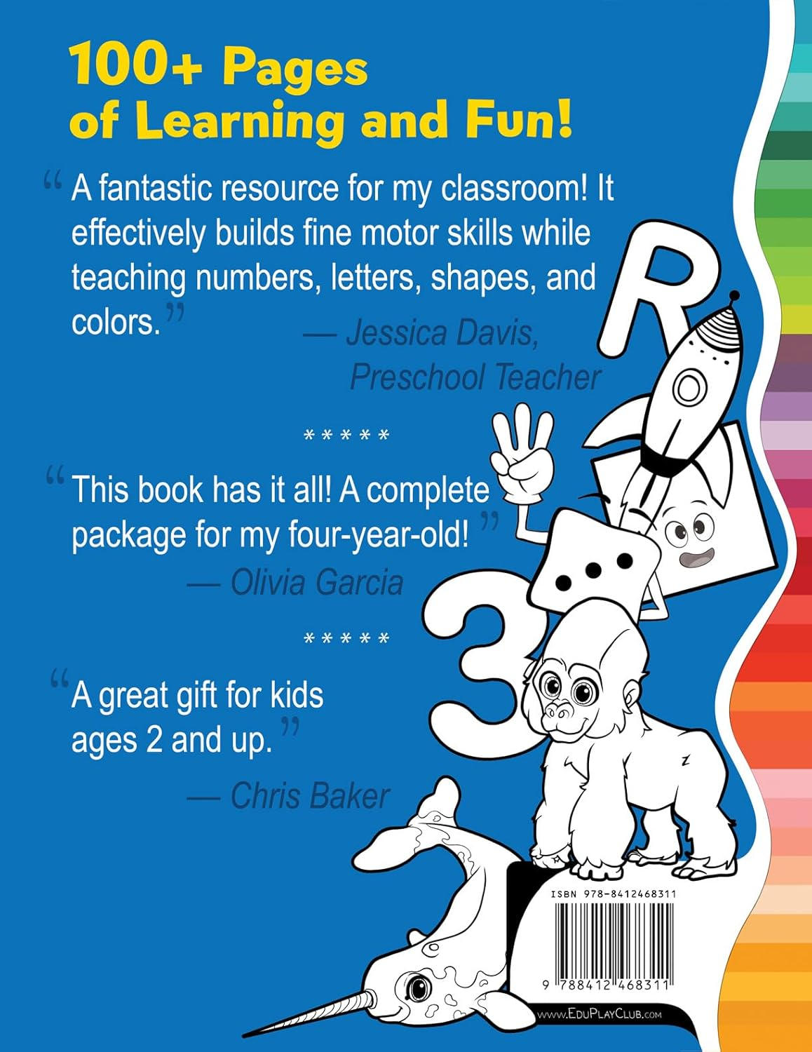 My Big Fun Coloring Book for Toddlers to Learn the Animals, Shapes, Colors, Numbers and Letters: Activity Workbook for Kids Ages 2-4 Years