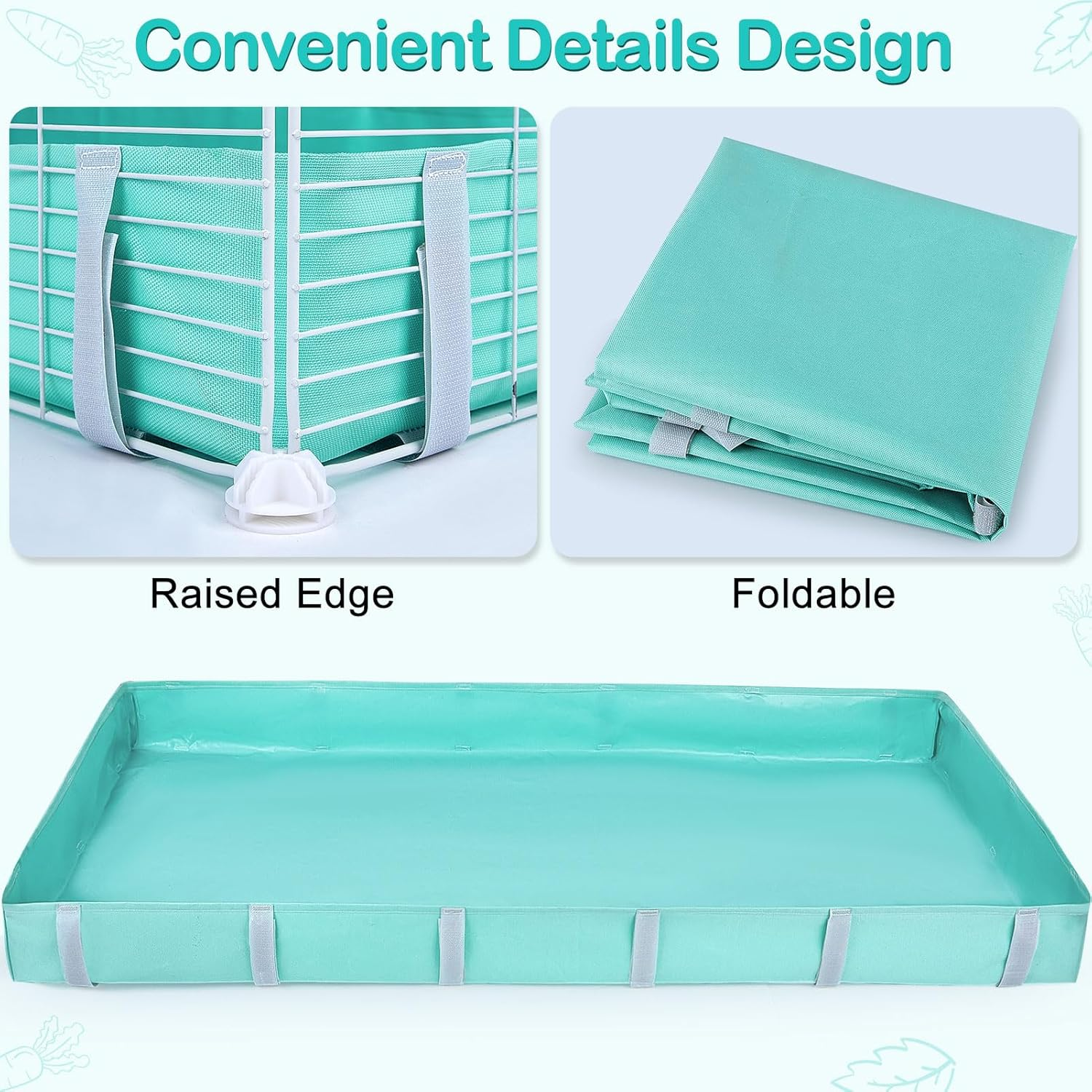 Waterproof Guinea Pig Cage Liner with Tarp Bottom for C&C Grids - Bedding for Bunnies, Hamsters, Rabbits - 56 * 28 Inches image number 4