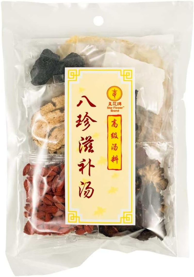 STAR FLOWER Eight Treasure Herbal Soup Ba Zhen Tang Revitalizing Tonic Soup Pre-Packed Herbal Soup Base for Chicken or Pork Soup Eight Treasure Decoction image number 6