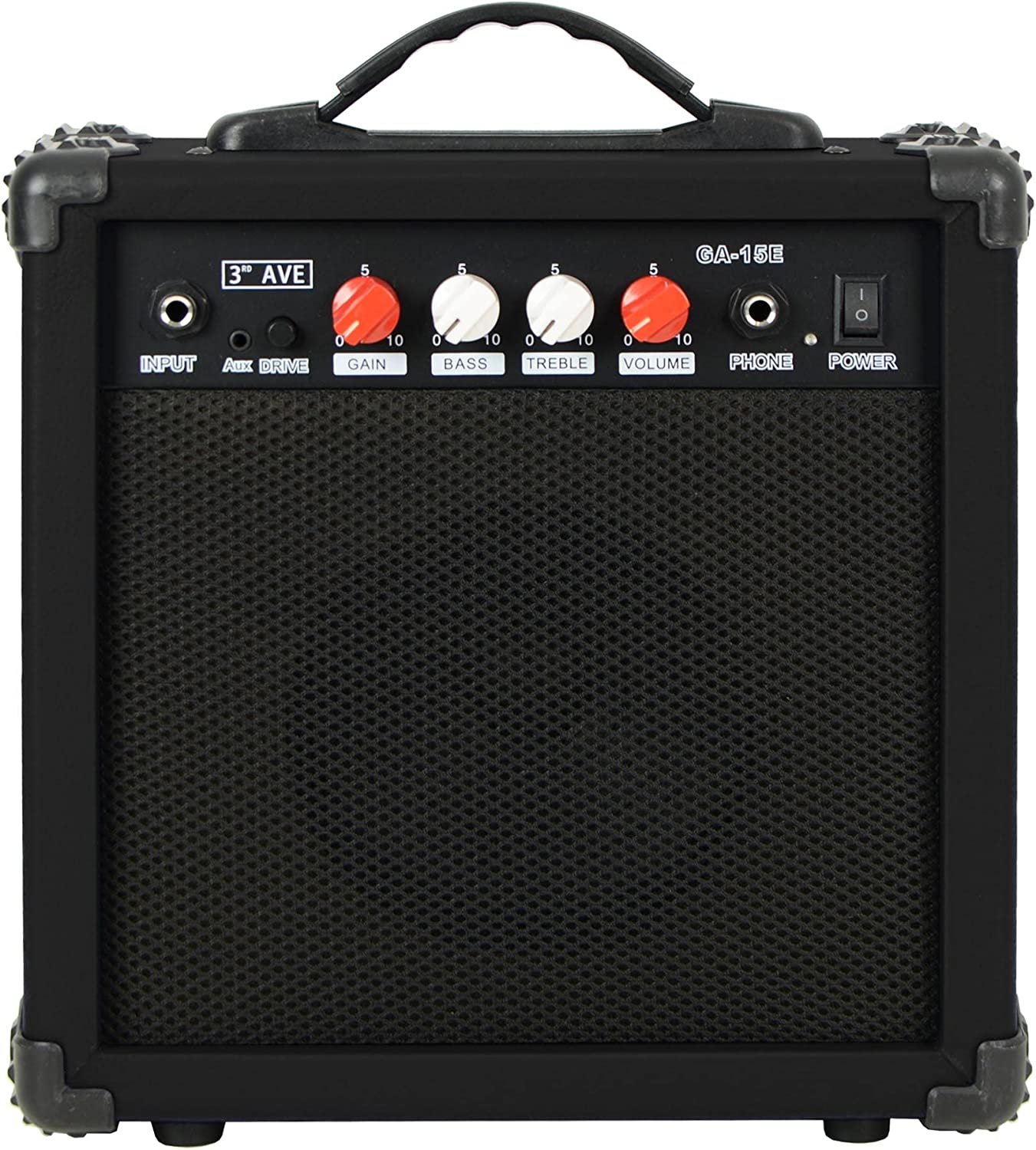 3Rd Avenue 15W Guitar Practice Amplifier with Headphone Output, Overdrive Switch, 2 Band EQ, Tone/Gain Controls &ndash; Portable Compact &ndash; Black image number 6