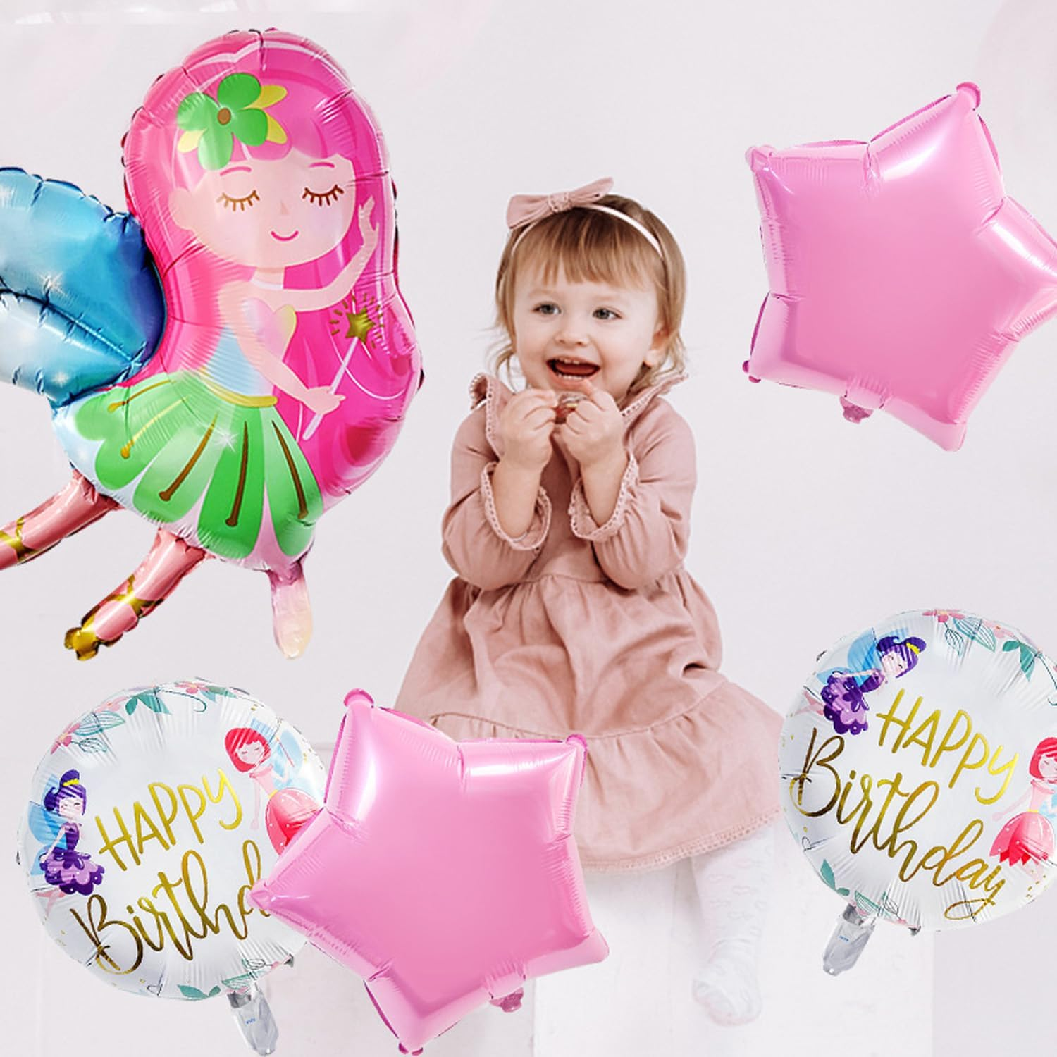 Fairy Princess Party Decorations Balloons, Fairy Balloons Star Balloons Magical Fairy Tale Balloon Perfect Floral Wonderland Fairies Themed Mylar Foil Helium Balloon Decor (Princess) image number 1