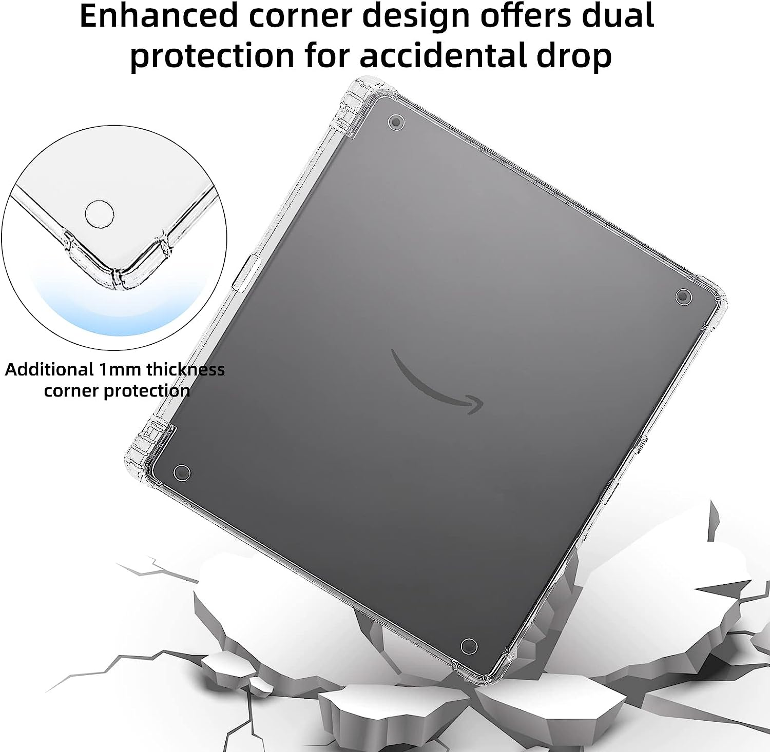 WALNEW Clear Case for 10.2 Inch Kindle Scribe 2024/2022 Released with Pen Holder, Slim Soft Transparent TPU Cover with Enhanced Corners for 10.2&rdquo; Kindle Scribe(Model No. C4A6T4) image number 2