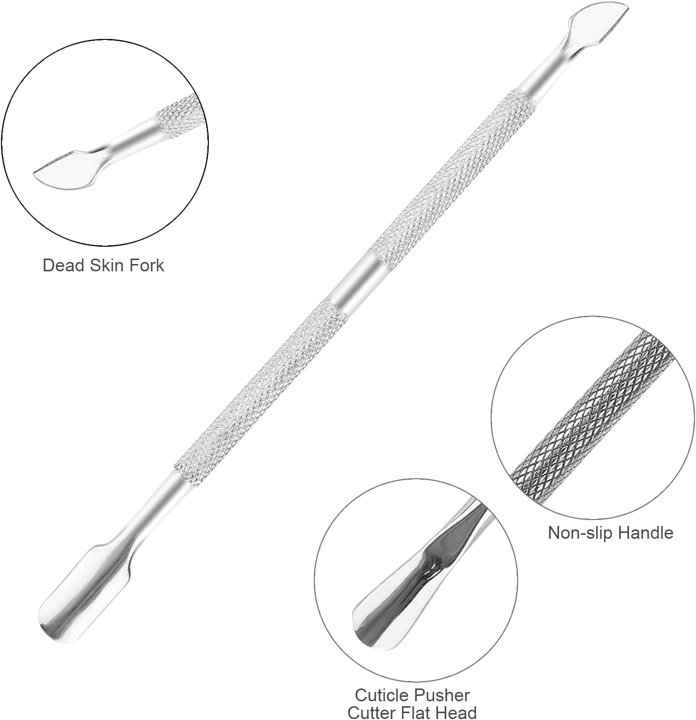 YLYL Metal Nail Cuticle Trimmer with Cuticle Pusher and Cutter, 2 Pcs Professional Cuticle Remover Tool Kit, Cuticle Cutter Set, Cuticle Nippers, Cuticle Clippers for Women, Manicure Pedicure Tool image number 5