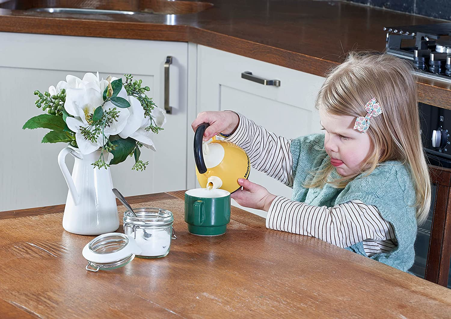 Casdon Morphy Richards Toy Kettle | Interactive Toy Kettle for Children Aged 3+ | Encourages Endless Imaginative Role-Play Fun!, Yellow