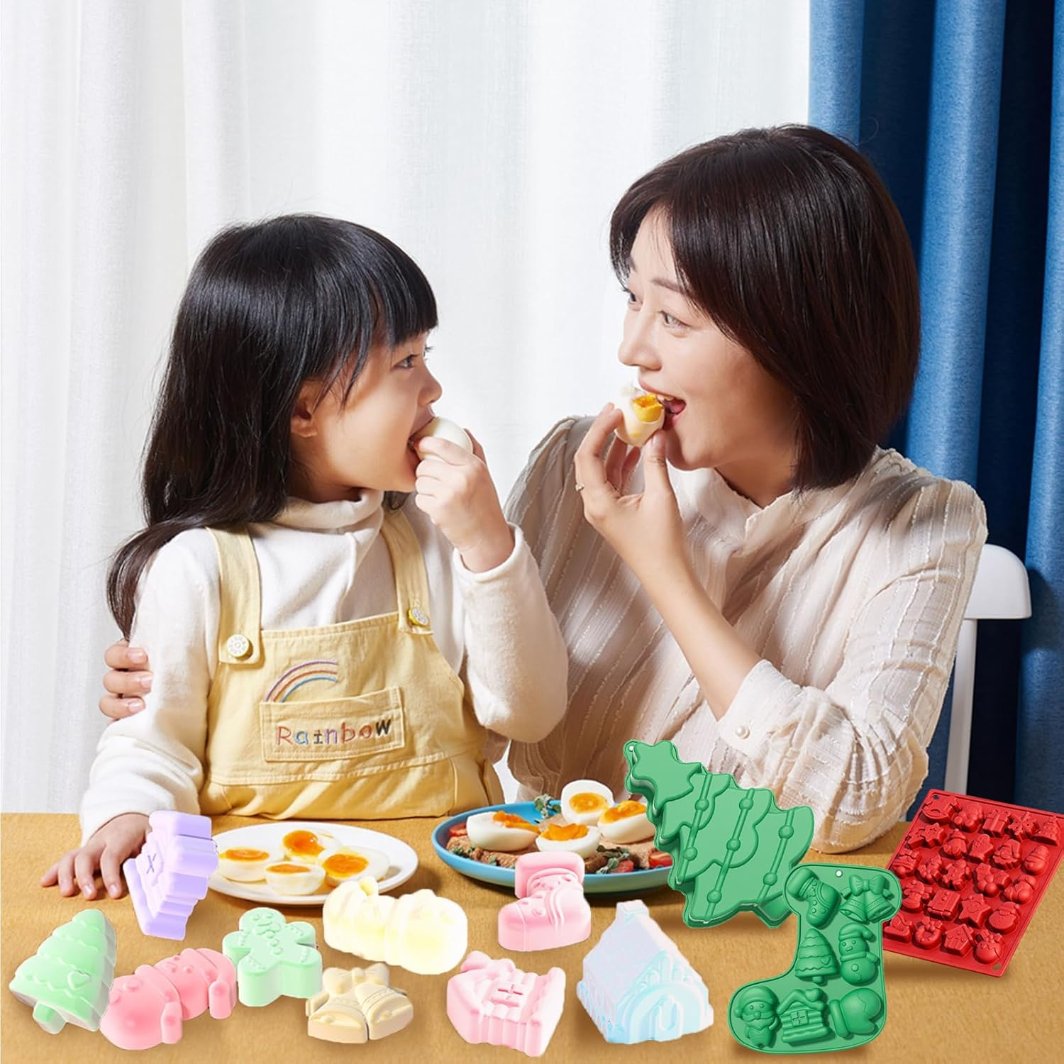 Pack of 3 Christmas Chocolate Moulds Silicone Mould for Chocolate on Lollipop 33 Cavities Silicone Baking Mould Christmas for Making Muffins, Cakes, Pudding, Chocolate image number 4