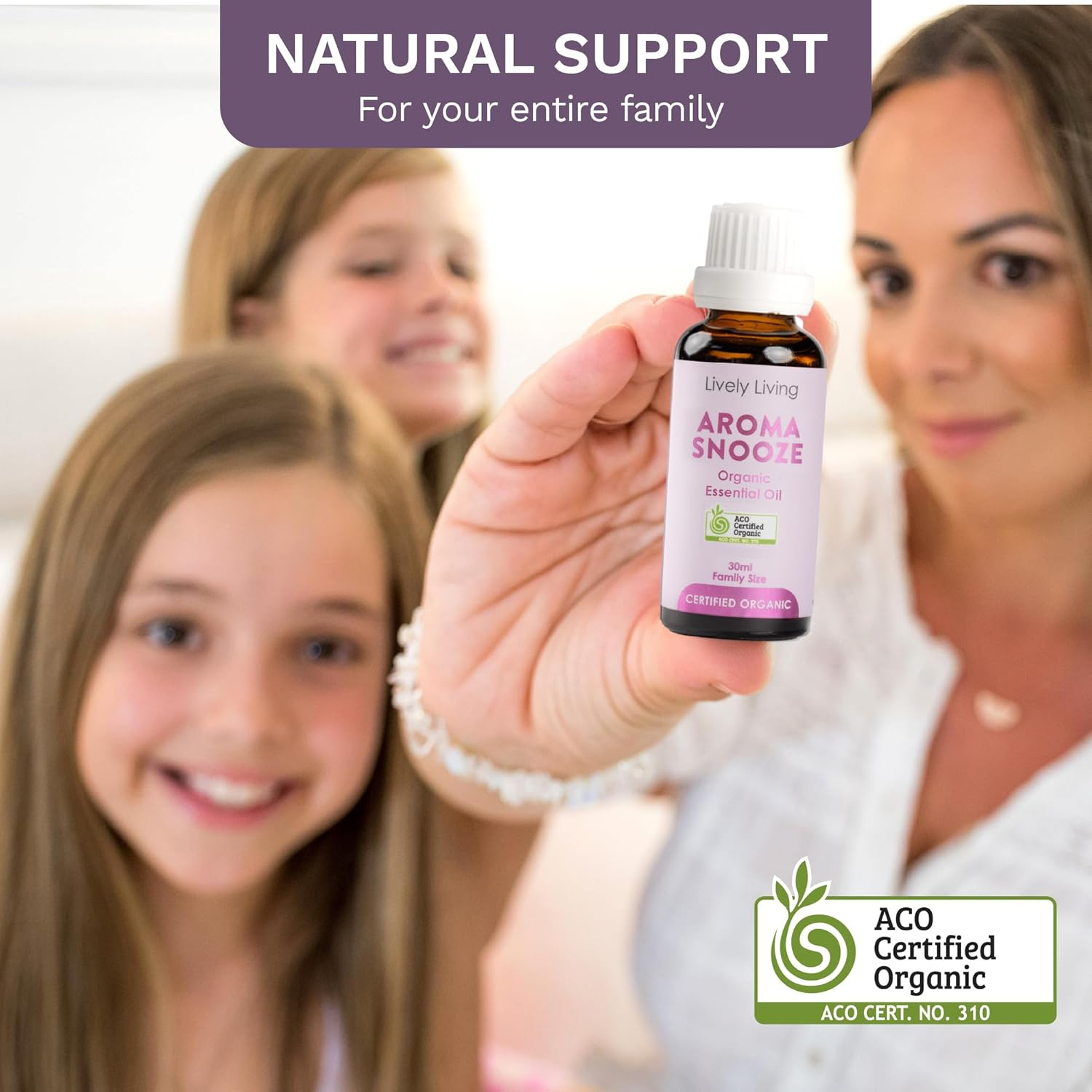 Lively Living Aroma Snooze Oil - (30Ml) Organic Essential Oil Blend for Relaxing, Nighttime Aromatherpy, Large Family Size Bottle, Humidifier & Diffuser Oils image number 2