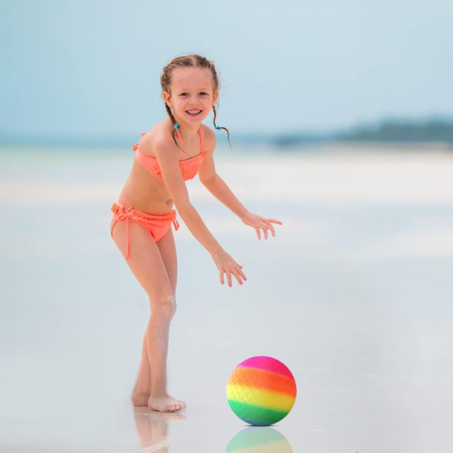 KERANEET Bouncy Kickbal Children'S Play Ball Water Ball Football for Indoor Outdoor Use image number 4