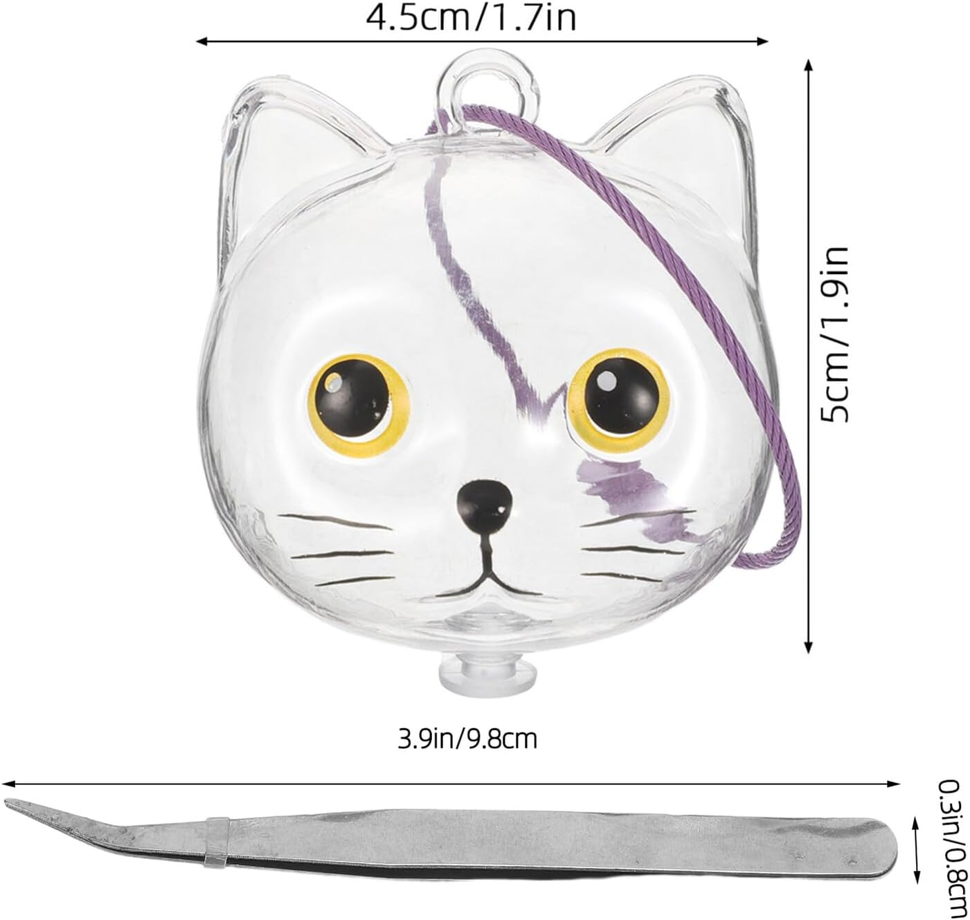 UPKOCH 3Pcs Cat Hair Storage Box Capsule Keychain Charm Tweezers Pet Hair Collector Keepsake Organizer image number 5