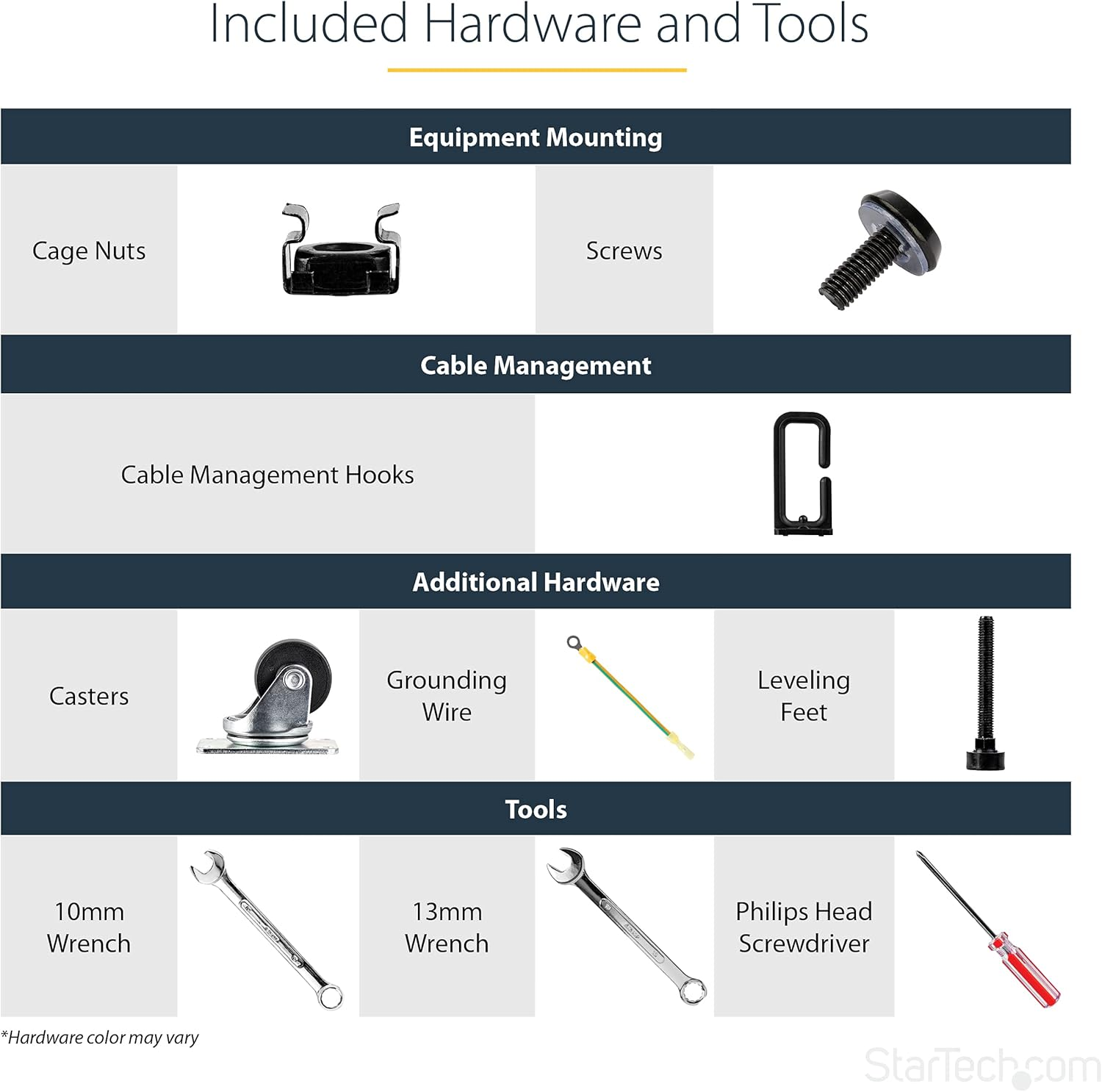 Startech.Com 25U Adjustable Depth Open Frame 4 Post Network Server Rack Cabinet with Casters/Levelers and Cable Management Hooks 4POSTRACK25U Black image number 2