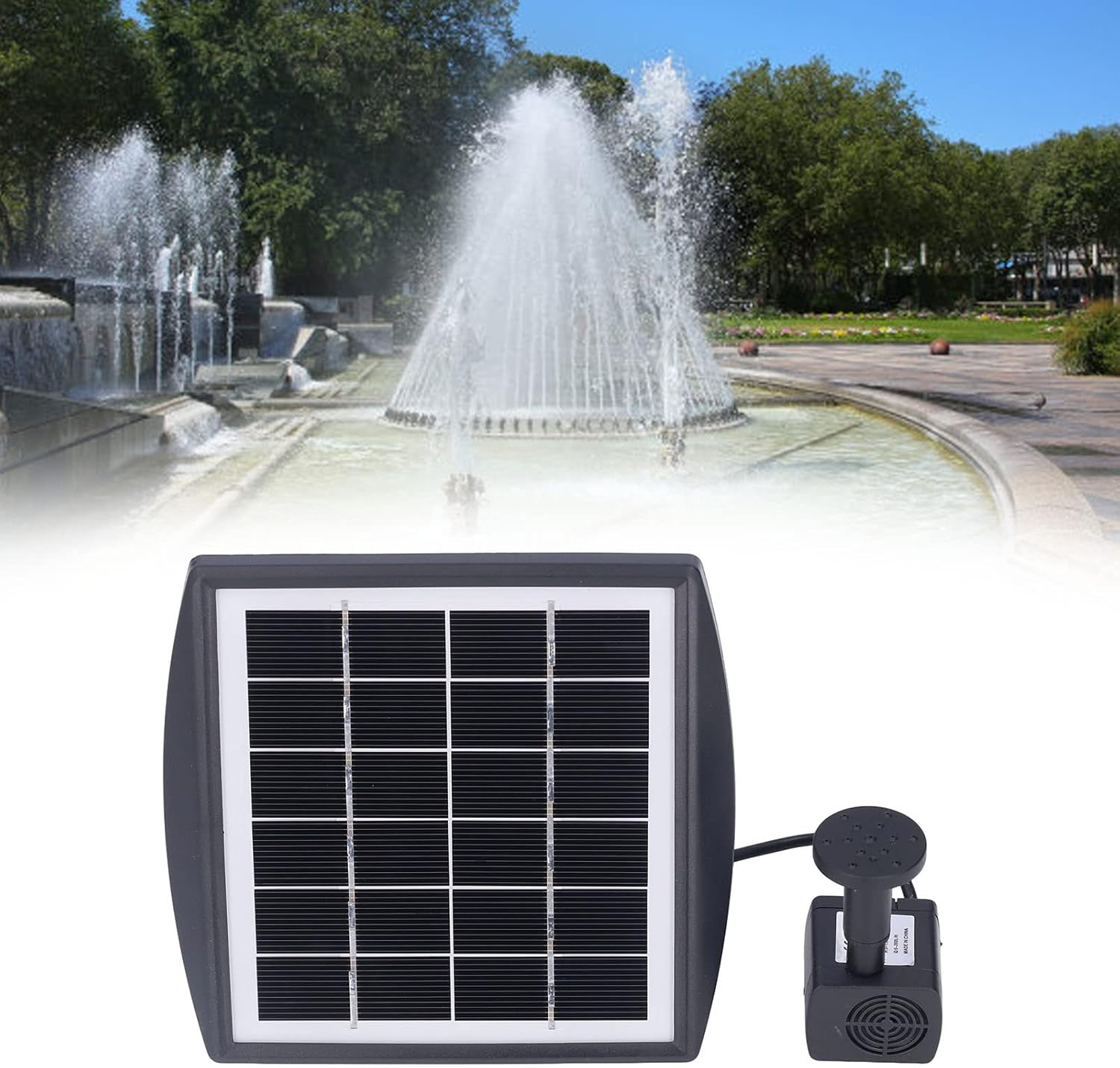 Cryfokt Solar Power Kit, Solar Fountain Pump with 9.84Ft Long Cable Submersible Easy to Install Bird Bath Water Fountain for Small Pond, Garden Decoration, Pool, Fish Tank image number 5