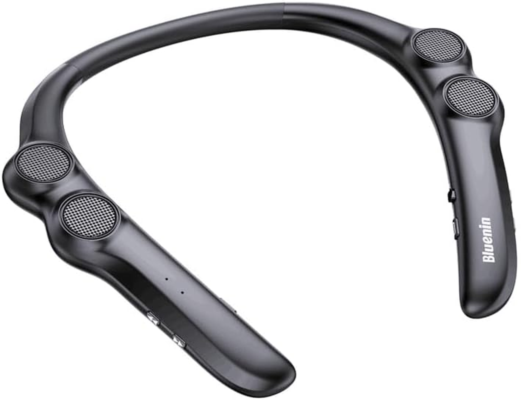 Neck Speaker Hands-Free: 15H Wireless Bluetooth Wearable - Ultra-Light 78G for Hiking, Workouts & WFH, Portable Surround Sound W/Mic