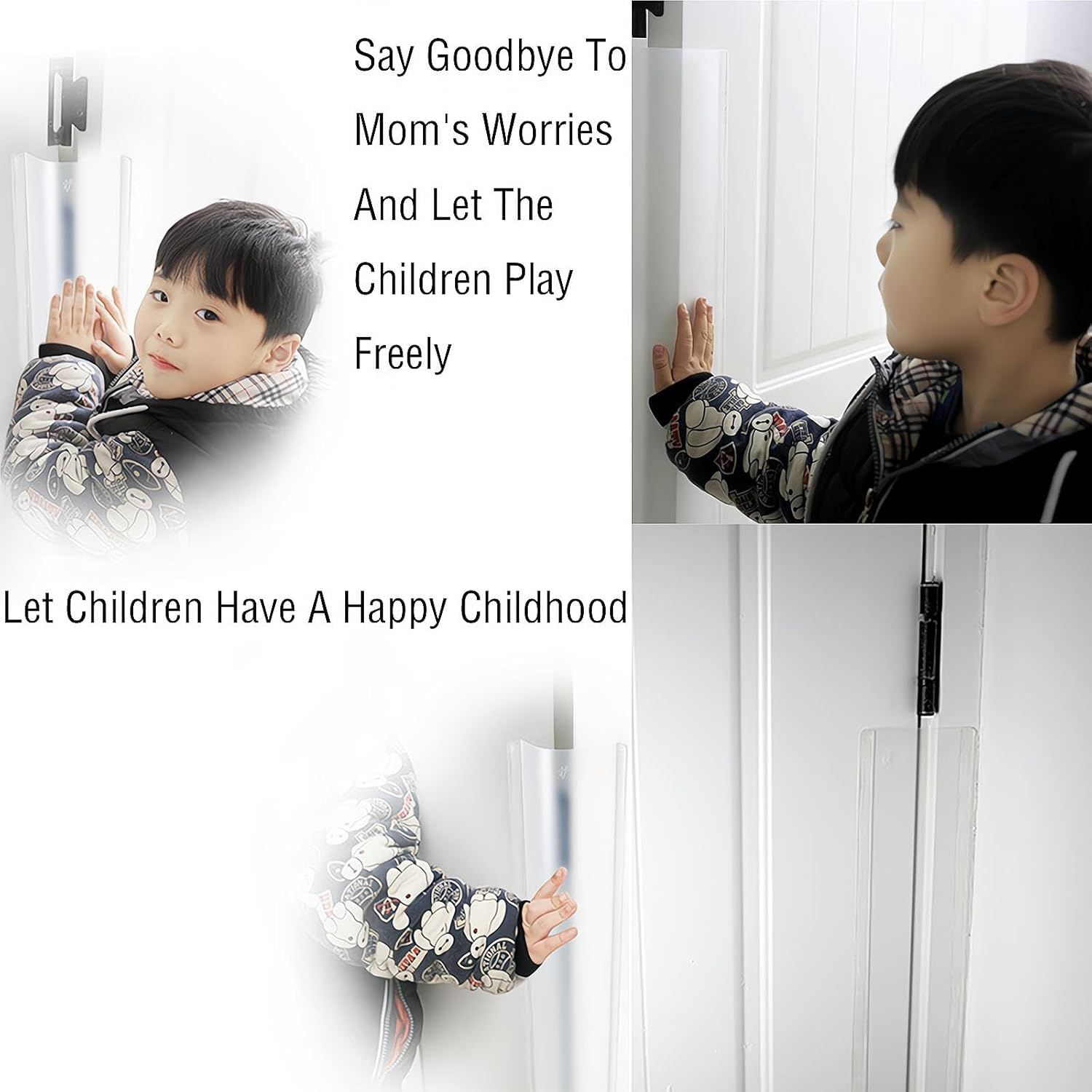 2-Pack Door Pinch Finger Protectors - Child Safety Door Stops, Infant Safety Door Hinge Protectors, Front and Back Door Anti-Pinch Finger Home Protection image number 4