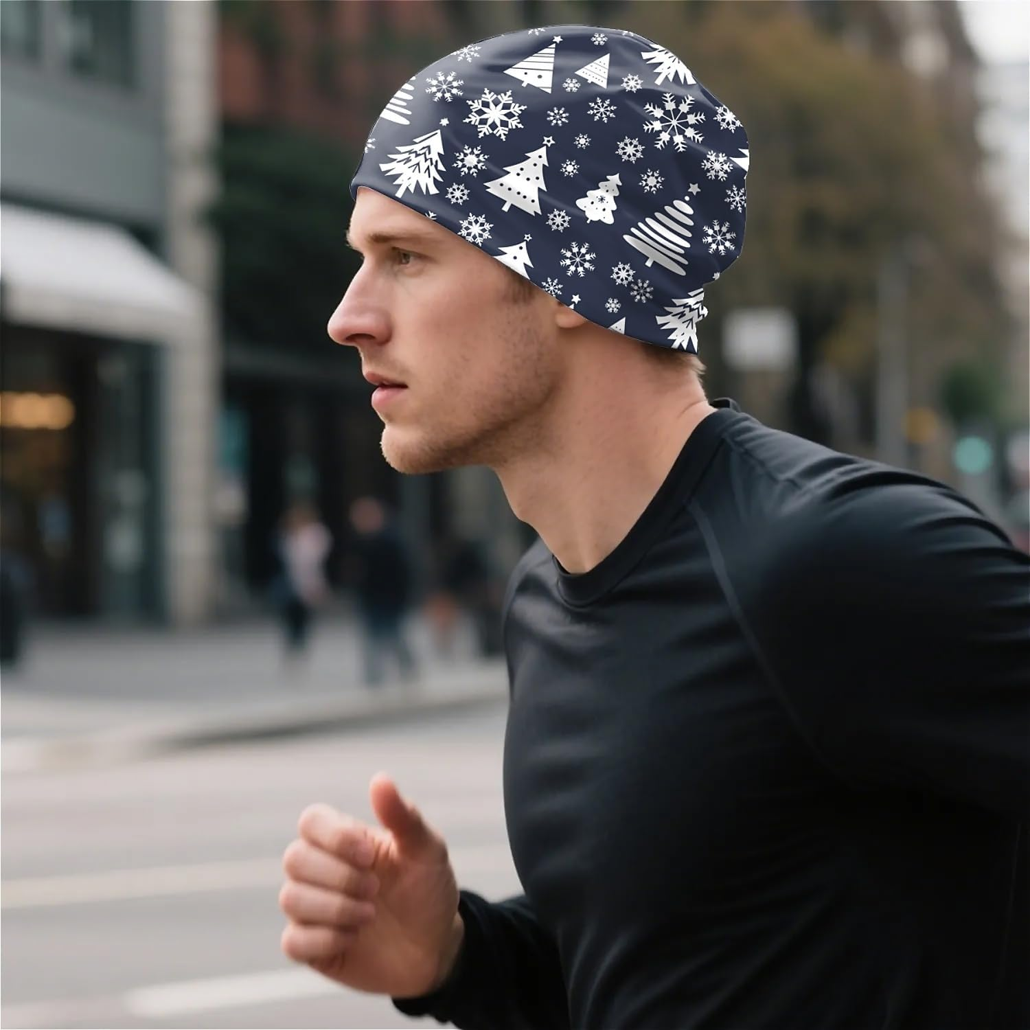 Christmas Women'S Slouchy Beanie for Men Hat Adult Dwarf Hats Chemo Cap Cancer Headwear Caps Baggy Skull Sleep Cap Nightcap image number 5