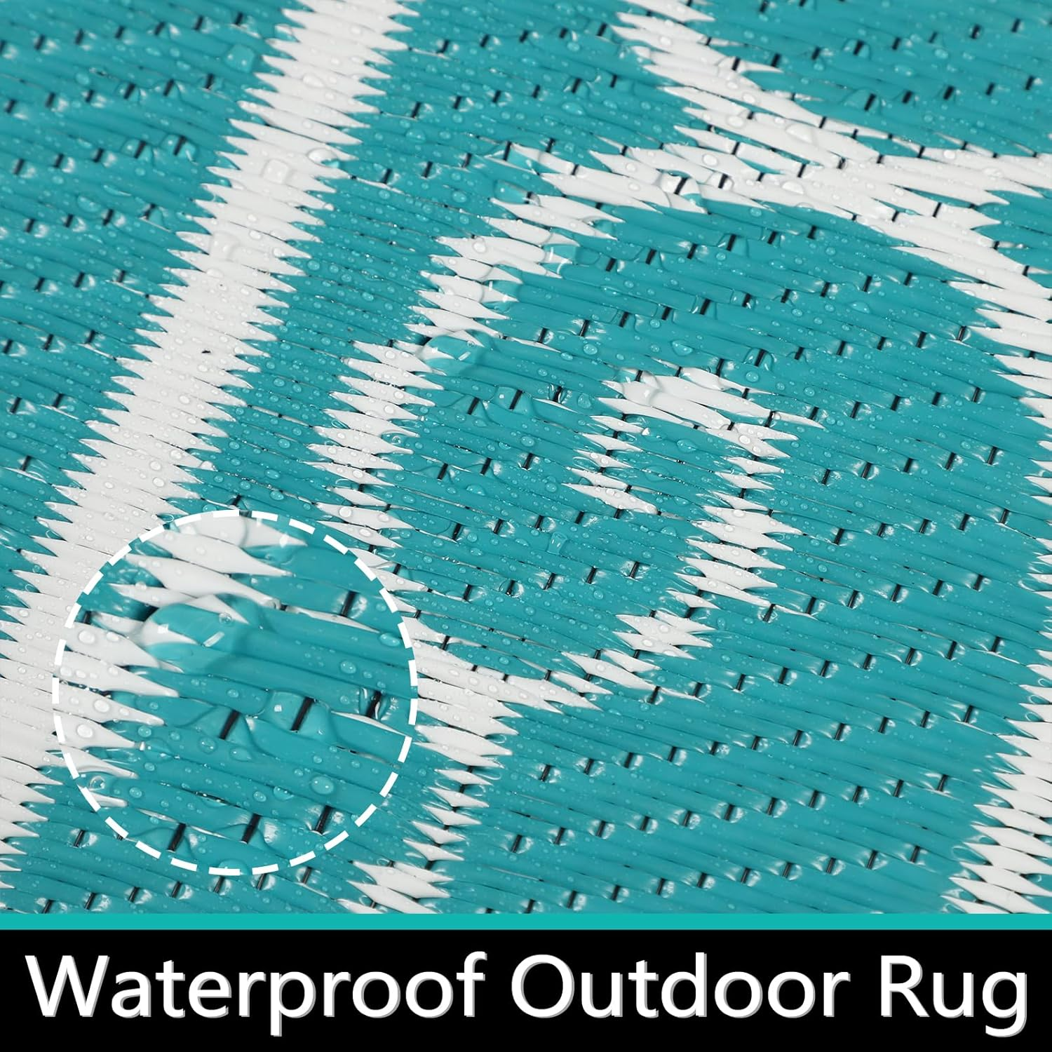 Famibay Outdoor Rug Waterproof Patio Rugs Reversible Garden Rug Portable Picnic Blanket Camping Mat for Balcony Backyard Front Porch Pool Deck, ZW-0901 image number 3