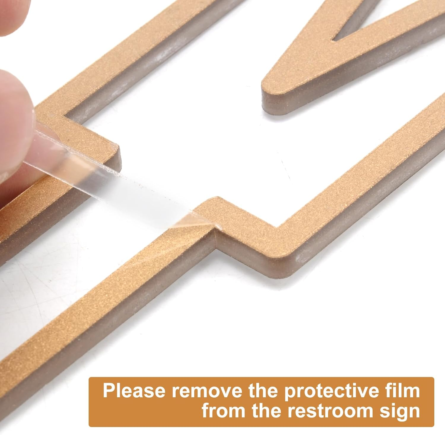 VOSSOT Self-Adhesive Toilet Sign Set of 4 - Guest Sticker, Door Sign, Ideal Decoration for Indoor and Outdoor Use (Gold)