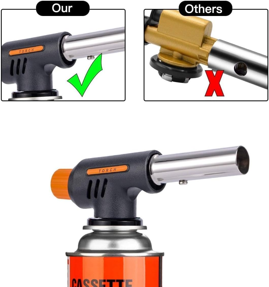 Sagasave 2PCS Blow Torch, Professional Kitchen Butane Torch, Propane Torch, Blows Flame Torch, Chef Cooking Torch for Creme Brulee, BBQ, Baking, Camping image number 2