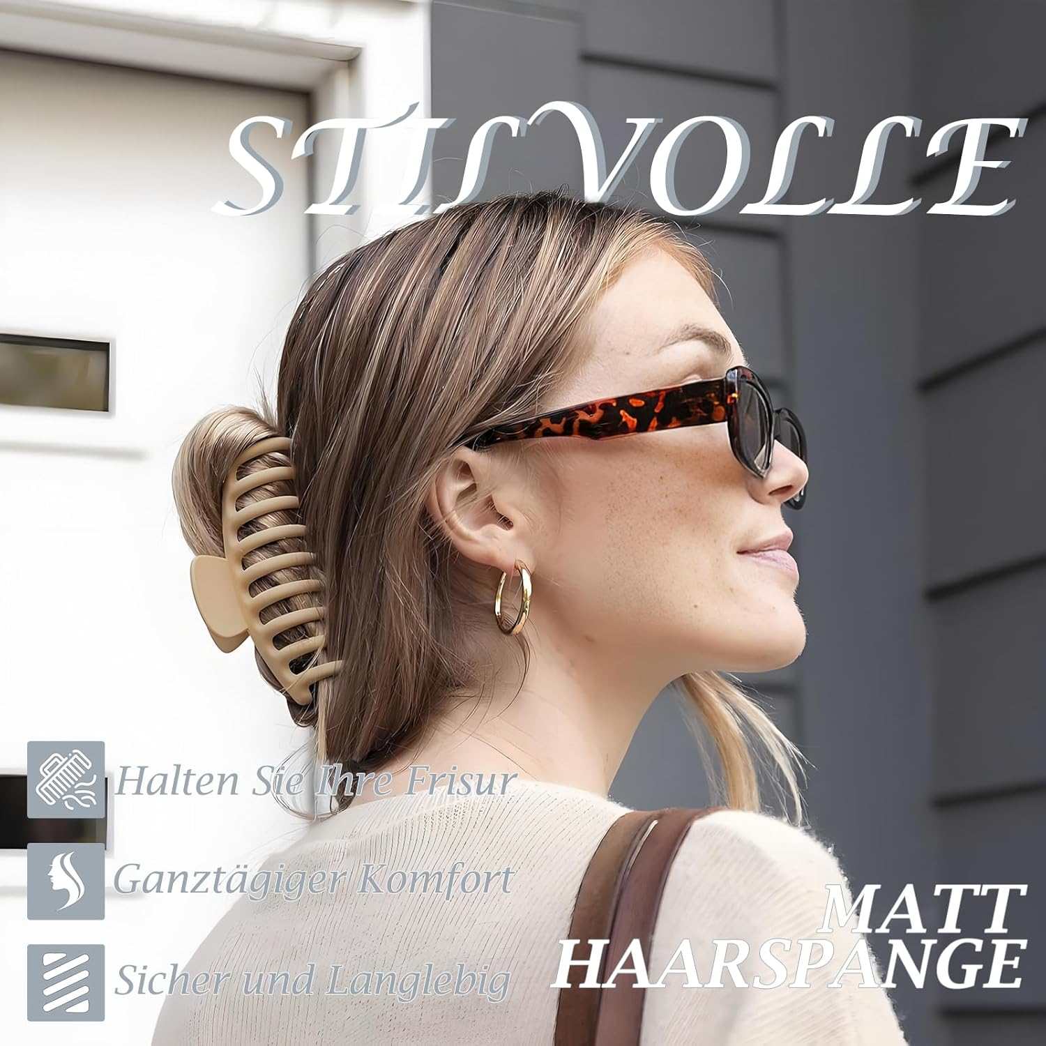 PUSCOBSY Hair Clips for Women Hair Clip Large for Thick Hair 11 Cm Non-Slip Hair Clips Pack of 4 Strong Hold Hair Clip Black Light Brown Grey Blue Pink image number 2