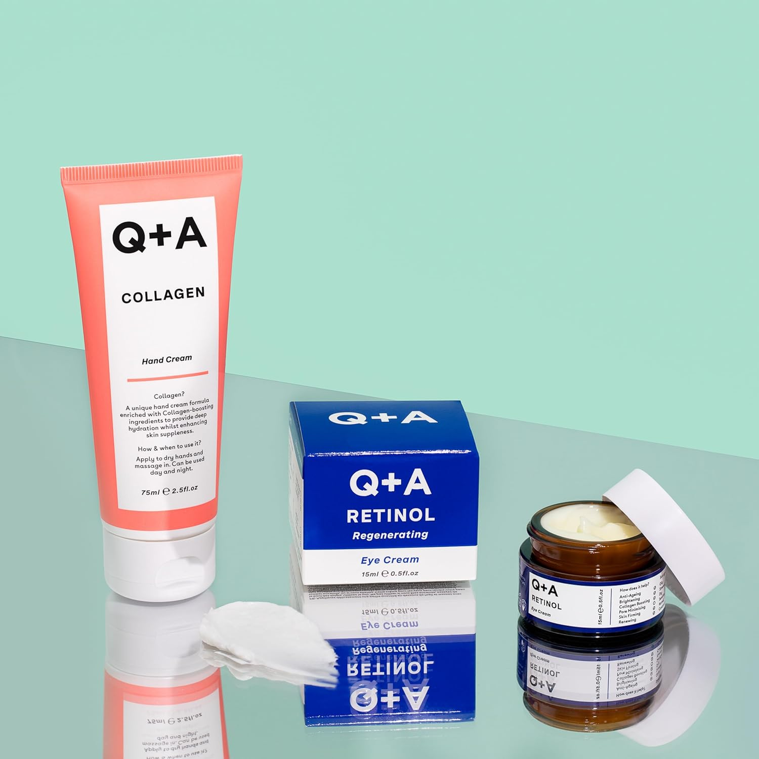 Q+A Collagen Hand Cream, Nourishing & Hydrating with Vegetable Collagen, Sugar Complex & Hematite, Golden Pear & Grape Scent, Vegan & Cruelty-Free, Recycled Packaging, Anti-Ageing Moisturiser, 75Ml image number 5