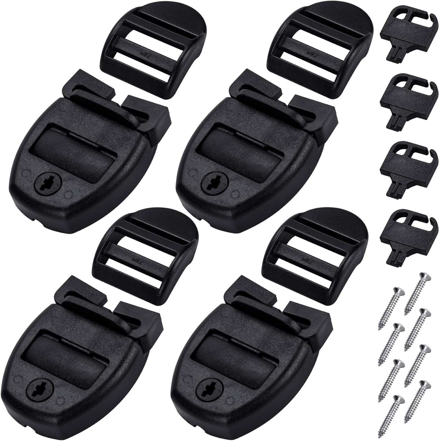 4 Piece Set Hot Tub Cover Latch Repair Kit with Key and Screws, Hot Tub Cover Latch Repair Kit with Key and Screws, Plastic Hot Tub Cover Clips Replacement Latch Repair Kit image number 3