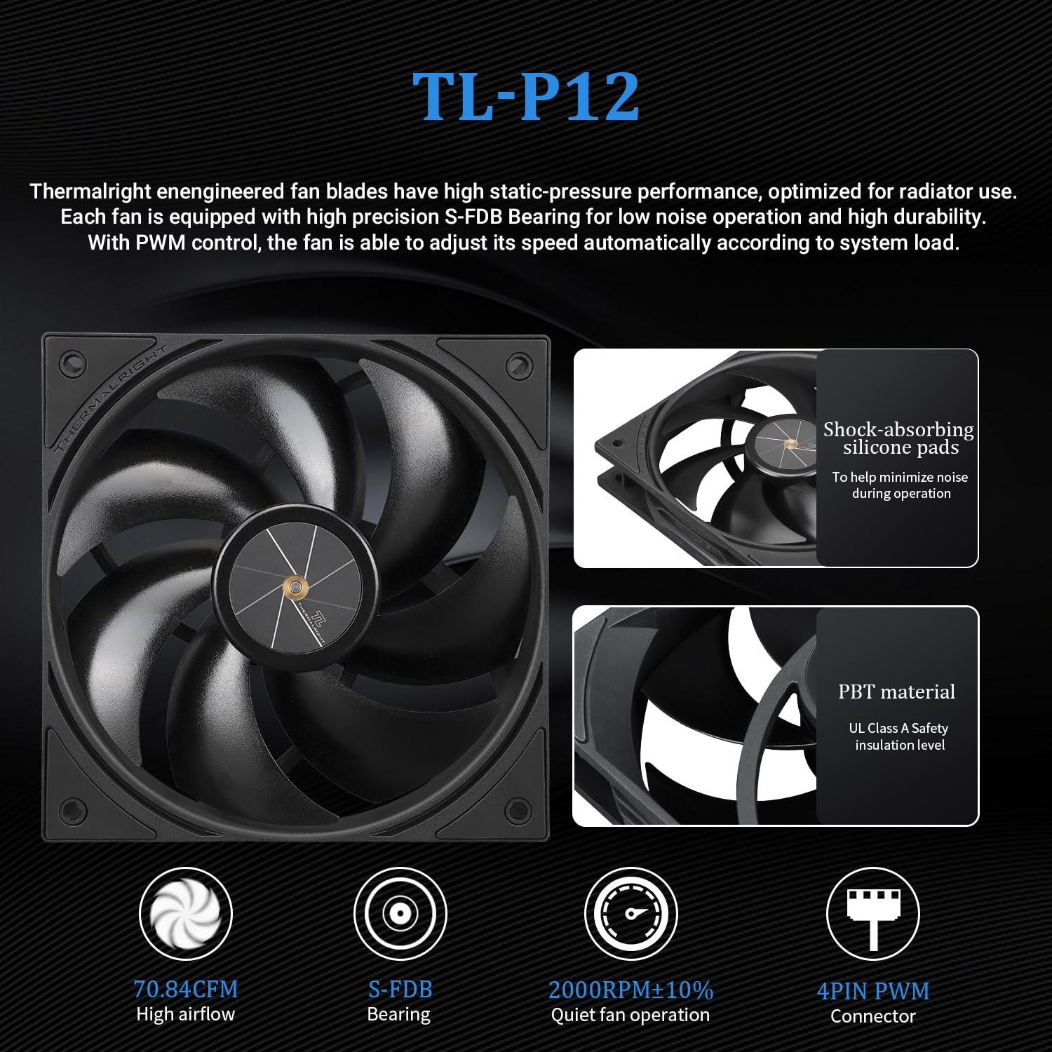 Thermalright FW PRO 360 Black CPU Water Cooler with PWM Fan, 2000RPM Speeds,Ips LCD Screen with 320 * 320 Resolution,Liquid CPU Cooler,For Am5/Intel Lga1851/1700,2.73Inch Display Screen image number 4