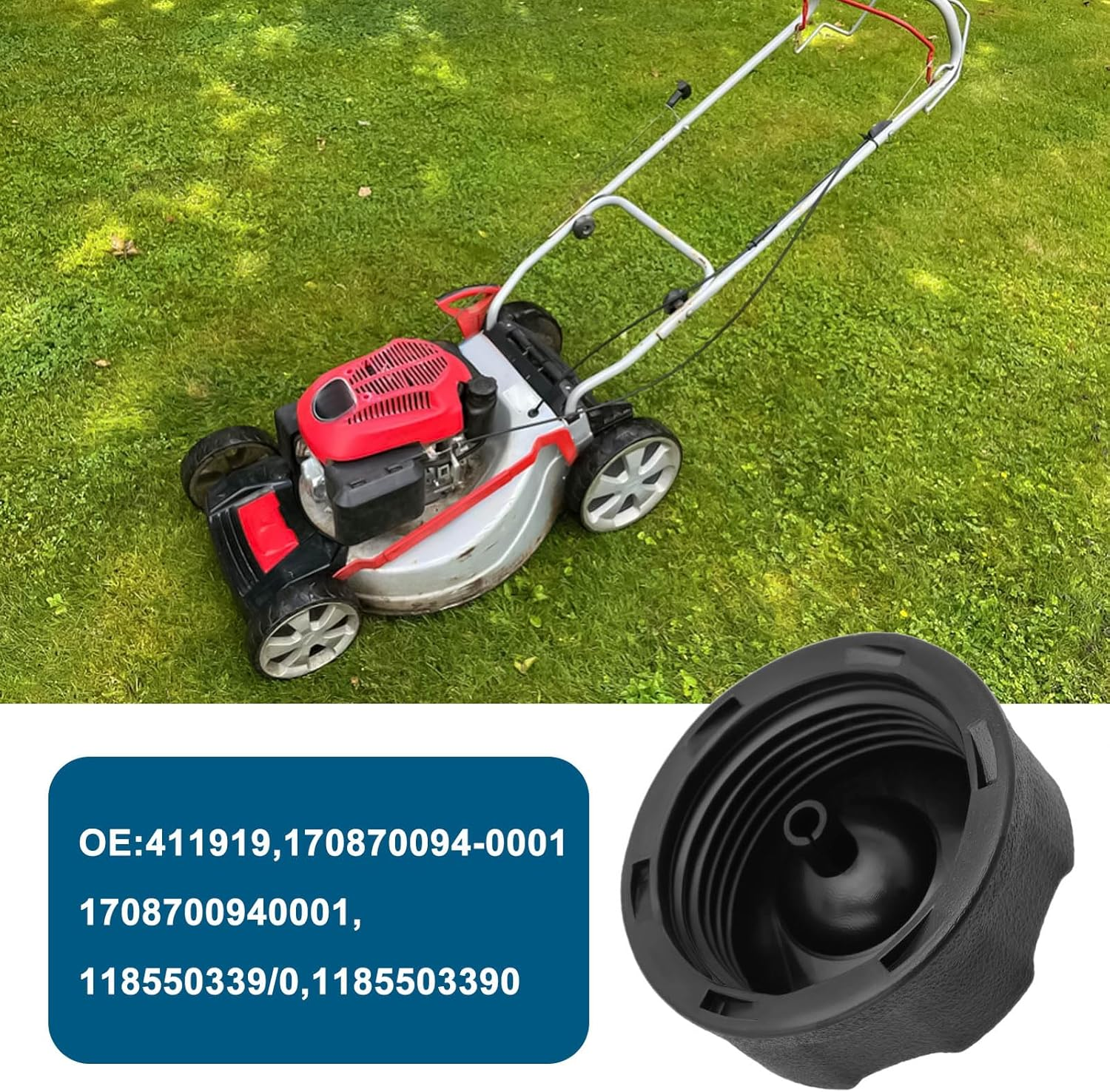 Emagtech 2Pcs Lawnmower Fuel Tank Cap 411919 Replacement Part Fuel Cap Compatible with AL-KO Motor PRO 140/QSS OHV/PRO 160/QSS OHV Lawn Mower