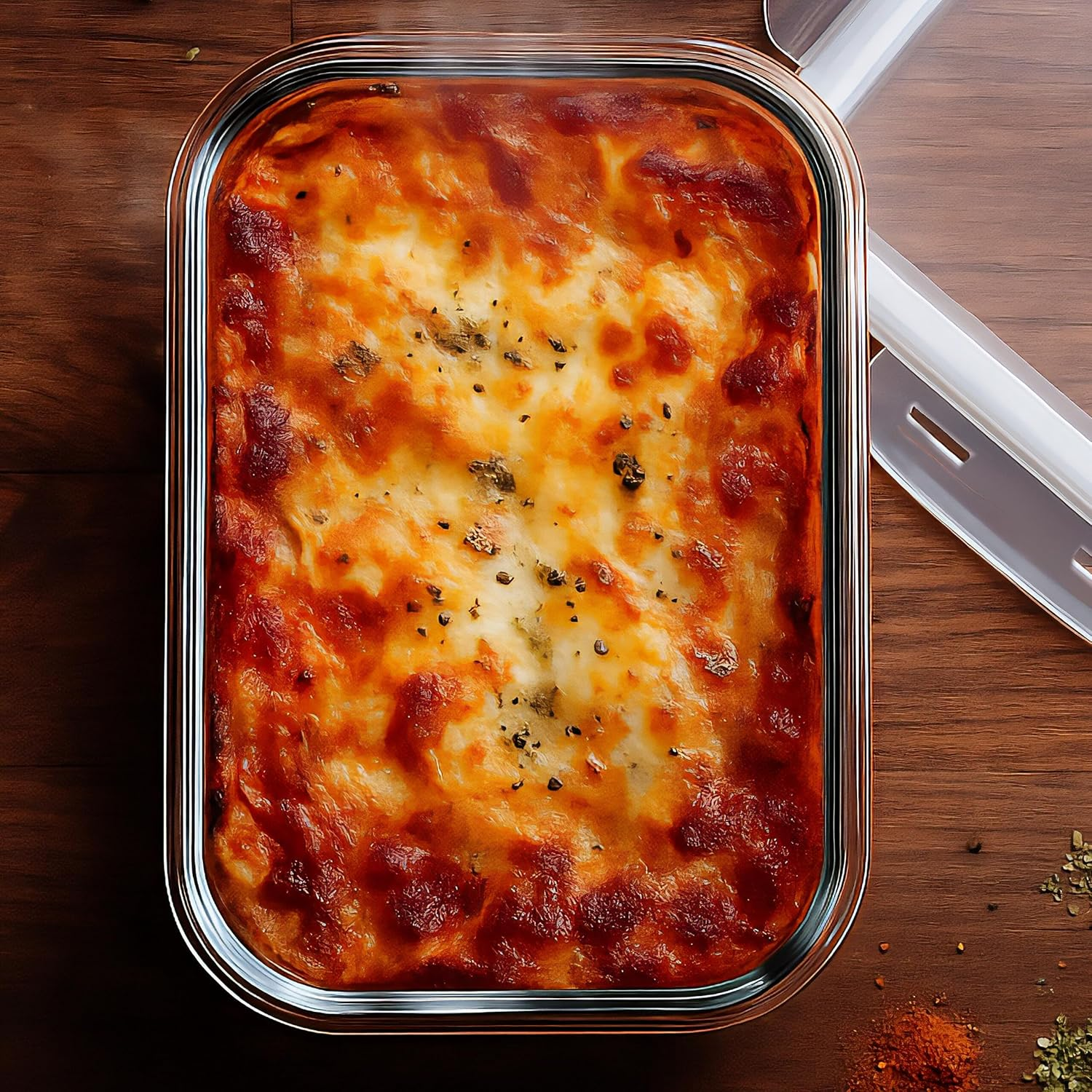 Relaxdays Glass Containers, Set of 2, 1520 Ml, Meal Prep, Food Storage Boxes, Plastic Lid Airtight, Transparent, Silicone image number 3