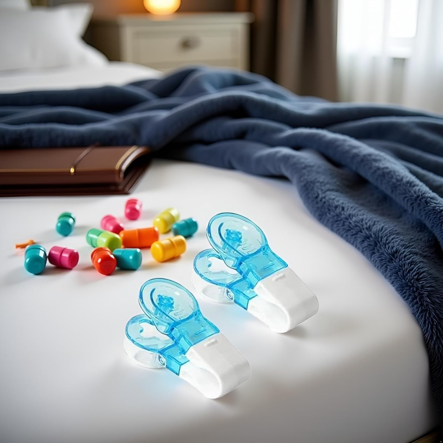 2Pcs Blue Portable Pill Taker Remover, Blister Pack Opener Popper Assistance No Contact Easy to Take Out Portable Travel Tablet Dispenser Pills Extractor Tool for Disabled, Elderly, Medication Aids image number 6