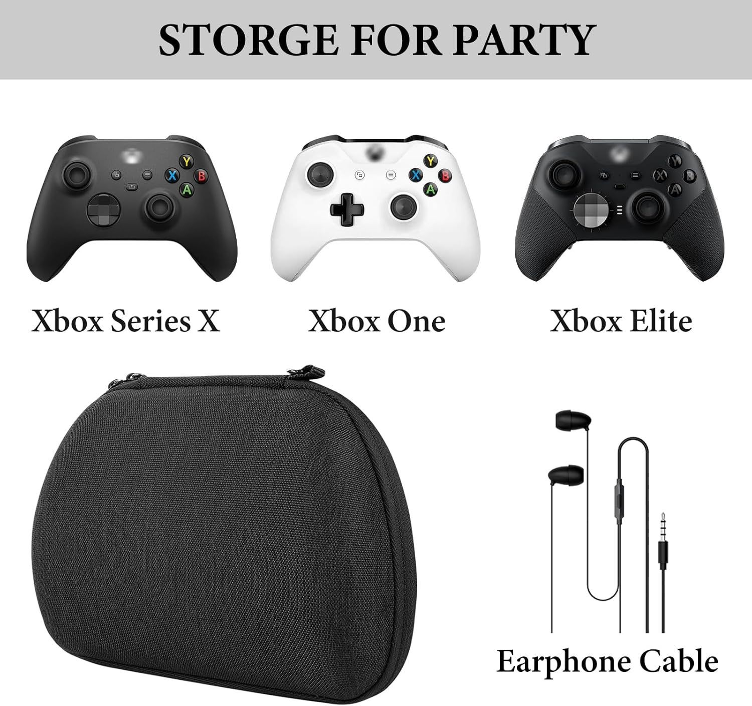 Geekria Controller Travel Case Compatible with Xbox One, Xbox Series X/S, Xbox Wireless, Hard Shell Carrying Bag, Protective Storage with Internal Mesh Pocket for Charging Cable (Black) image number 1