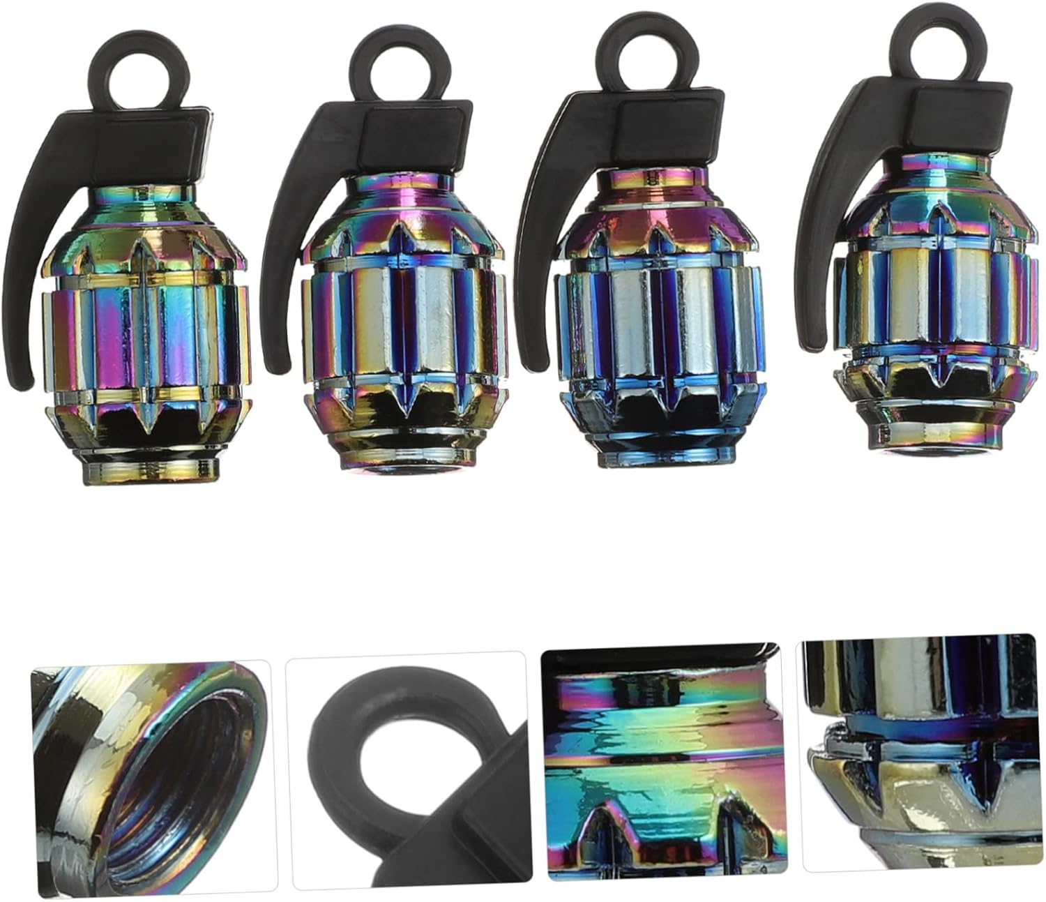 ULTECHNOVO 12Pcs Car Nozzle Caps Stainless Steel Tire Dust Covers Car Air Nozzle Caps for Tire Valve for Automotive Tyres Wheels image number 6