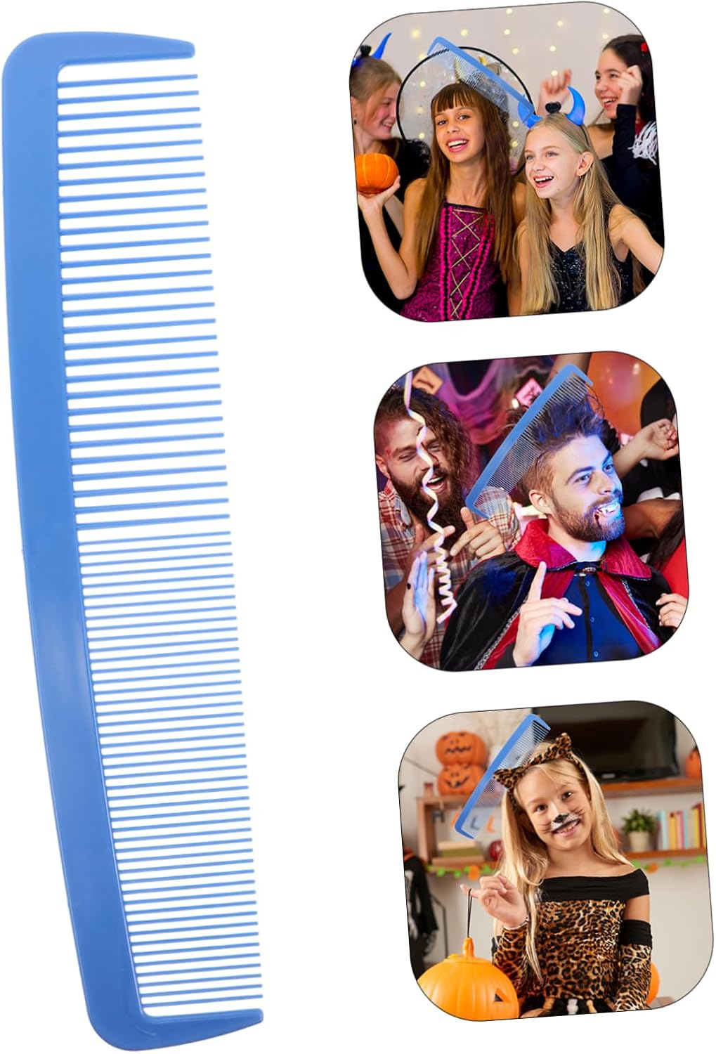 WOFASHPURET Giant Blue Plastic Hair Comb, Halloween Men Costume Accessory, Adults image number 2