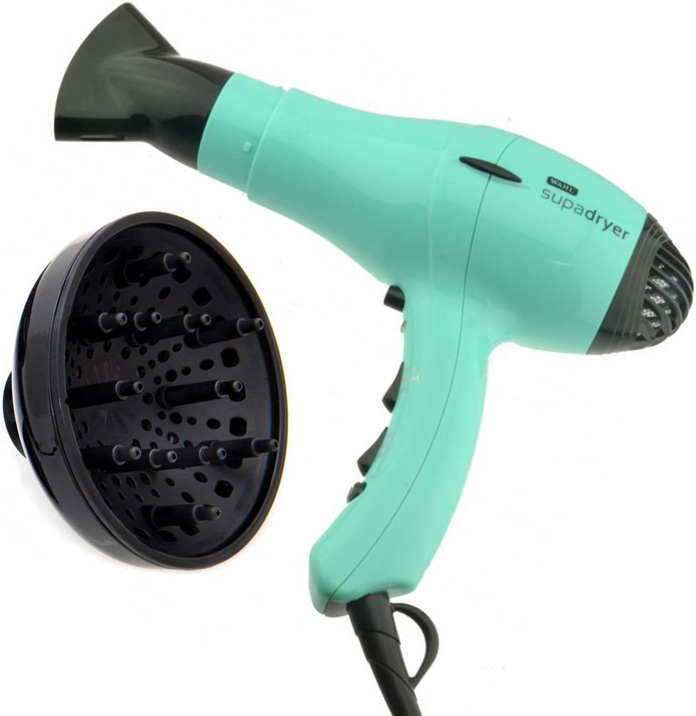 WAHL Duck Egg/Aqua Supadryer 1800 Ionic Hairdryer & Diffuser