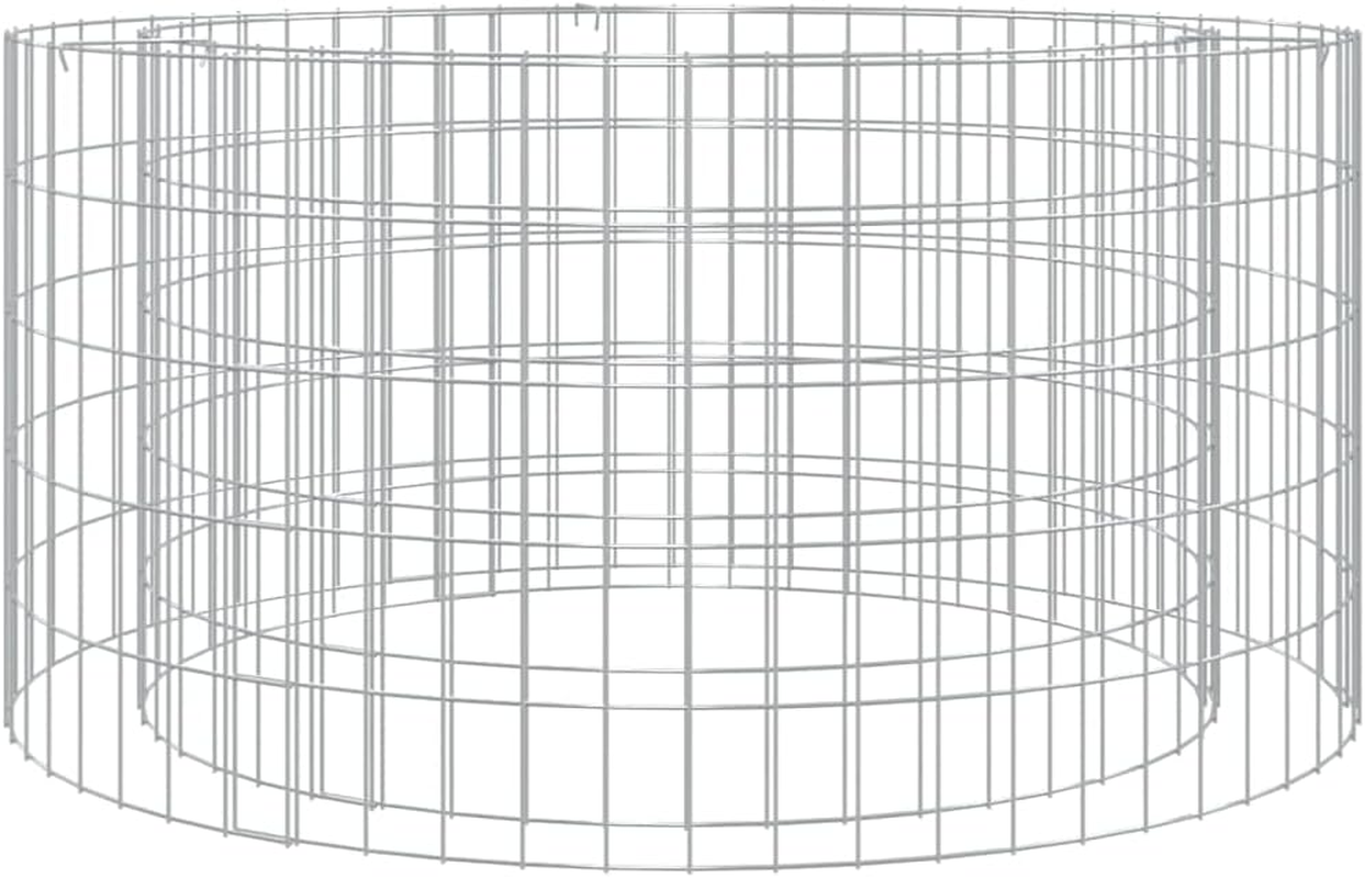 Vidaxl Gabion Fire Pit - Durable, Galvanised Iron Construction - Ideal for Garden/Patio Use - Easy Assembly - Dimensions: 100 X 50 Cm image number 1