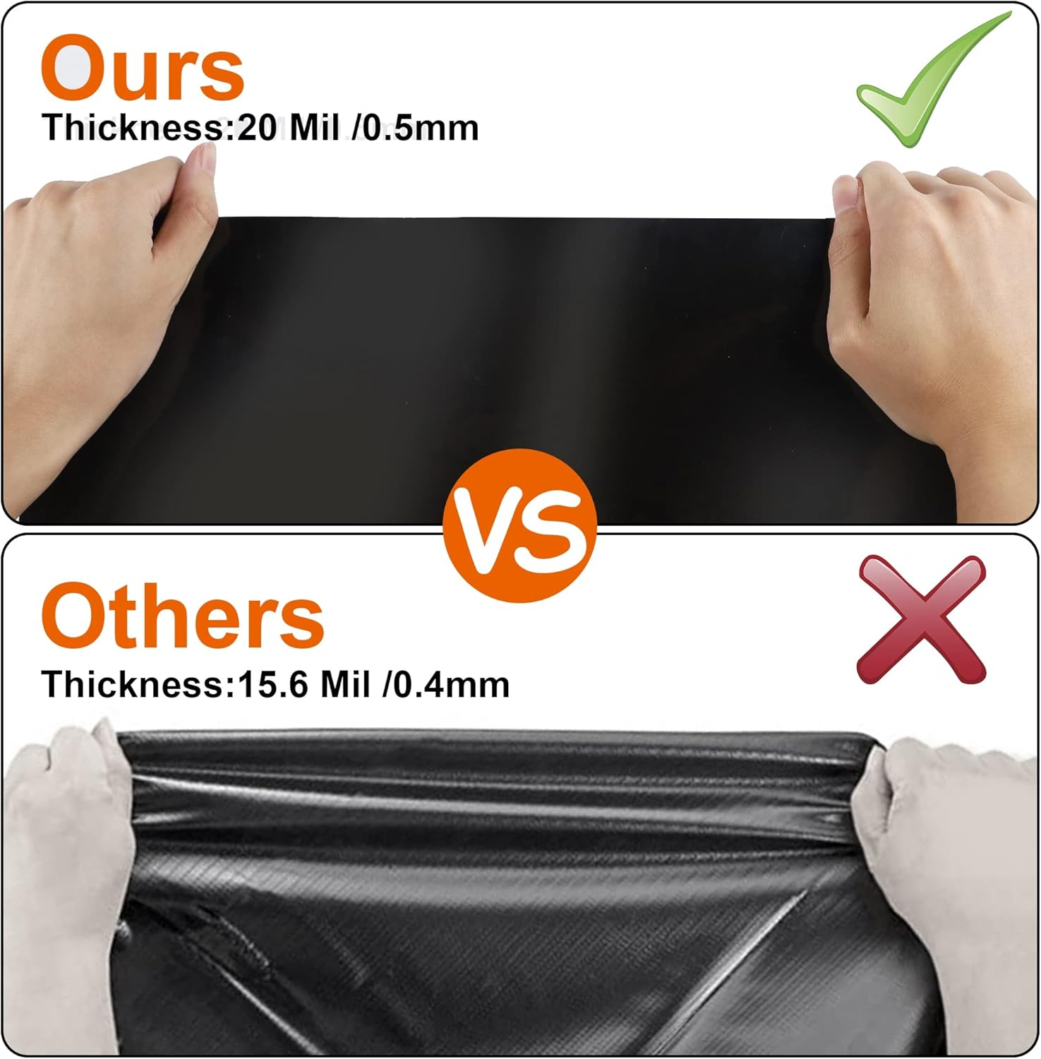 10 X 15 FT Pond Liner, 20 Mil Fish Pond HDPE Liner, Pond Liners for Outdoor Ponds, Koi Ponds, Garden Fountain, Waterfall image number 2